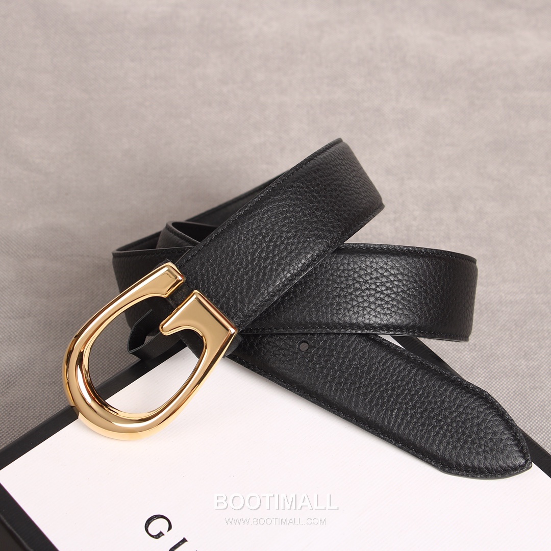 Gucci GG Marmont Calfskin Litchi Leather Belt with Double G Buckle Gold-Plated 구찌 GG 마몬트 카프스킨 리치 레더 벨트 더블G 버클 황동 베이스 금도금 3.8cm 3