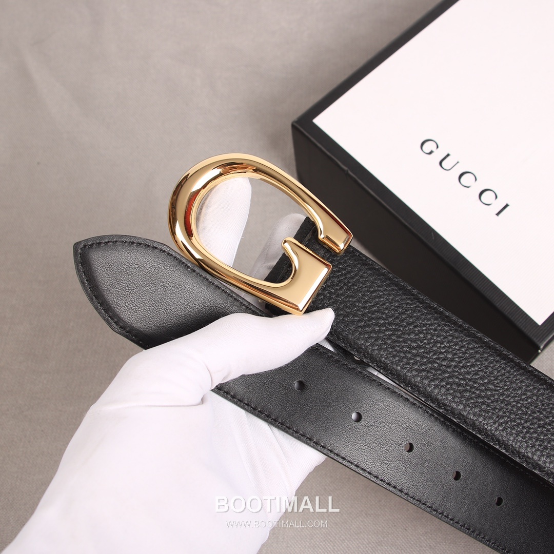 Gucci GG Marmont Calfskin Litchi Leather Belt with Double G Buckle Gold-Plated 구찌 GG 마몬트 카프스킨 리치 레더 벨트 더블G 버클 황동 베이스 금도금 3.8cm 5
