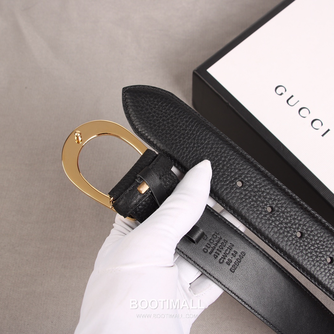 Gucci GG Marmont Calfskin Litchi Leather Belt with Double G Buckle Gold-Plated 구찌 GG 마몬트 카프스킨 리치 레더 벨트 더블G 버클 황동 베이스 금도금 3.8cm 6