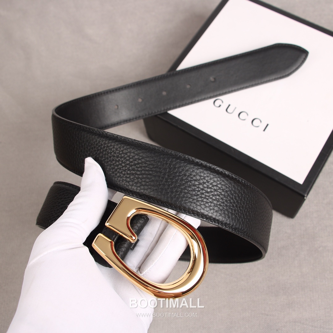 Gucci GG Marmont Calfskin Litchi Leather Belt with Double G Buckle Gold-Plated 구찌 GG 마몬트 카프스킨 리치 레더 벨트 더블G 버클 황동 베이스 금도금 3.8cm 7