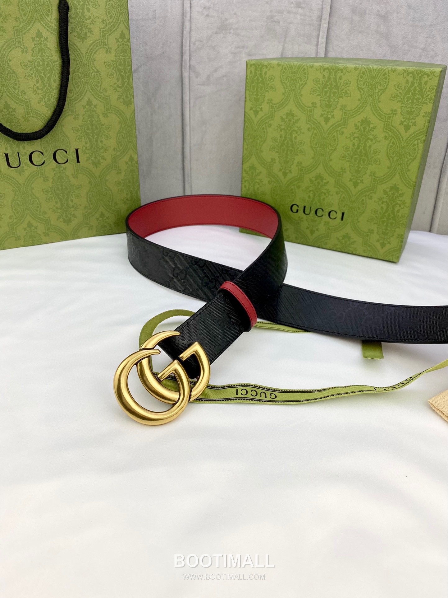 Gucci GG Marmont Monogram Canvas Reversible Belt with Double G Buckle Gold-Plated 구찌 GG 마몬트 모노그램 캔버스 리버서블 벨트 더블G 버클 황동 베이스 금도금 3.8cm 8