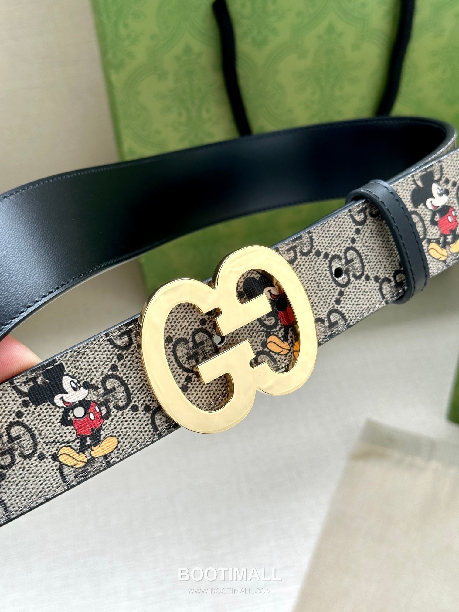 Gucci GG Marmont GG Supreme Canvas Reversible Belt with Double G Buckle Gold-Plated 구찌 GG 마몬트 GG 슈프림 캔버스 리버서블 벨트 더블G 버클 황동 베이스 금도금 3.8cm 3