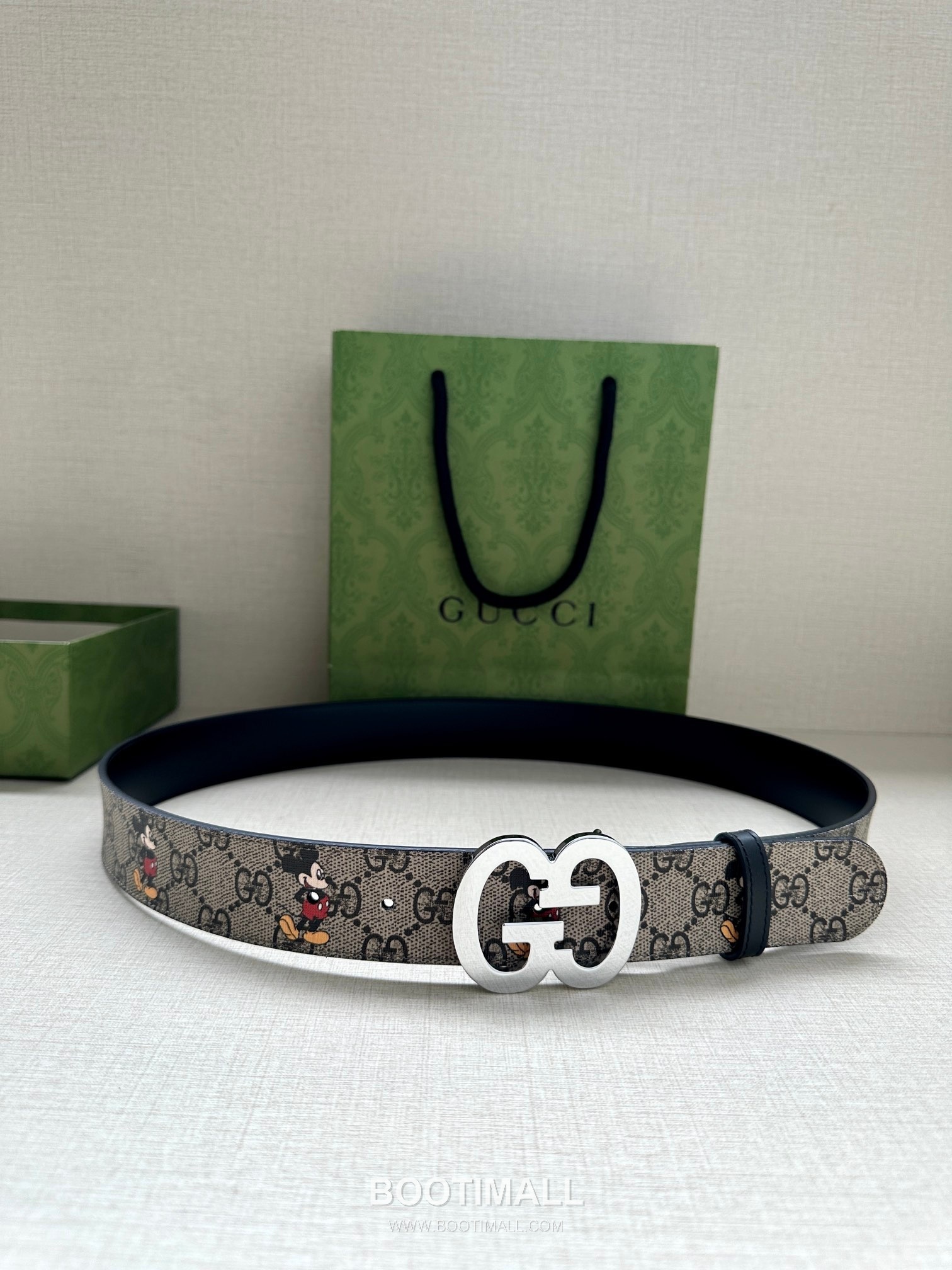 Gucci GG Marmont GG Supreme Canvas Reversible Belt with Double G Buckle Gold-Plated 구찌 GG 마몬트 GG 슈프림 캔버스 리버서블 벨트 더블G 버클 황동 베이스 금도금 3.8cm 5