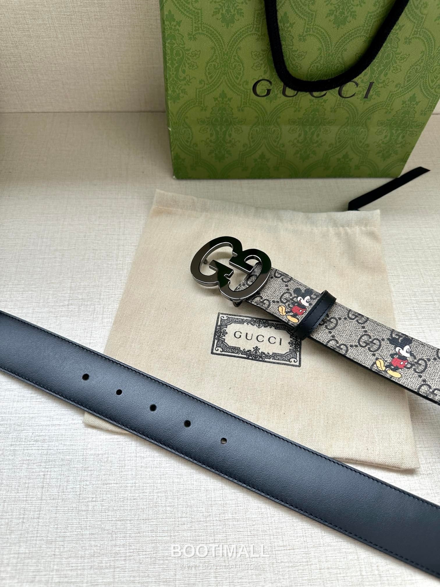 Gucci GG Marmont GG Supreme Canvas Reversible Belt with Double G Buckle Gold-Plated 구찌 GG 마몬트 GG 슈프림 캔버스 리버서블 벨트 더블G 버클 황동 베이스 금도금 3.8cm 7