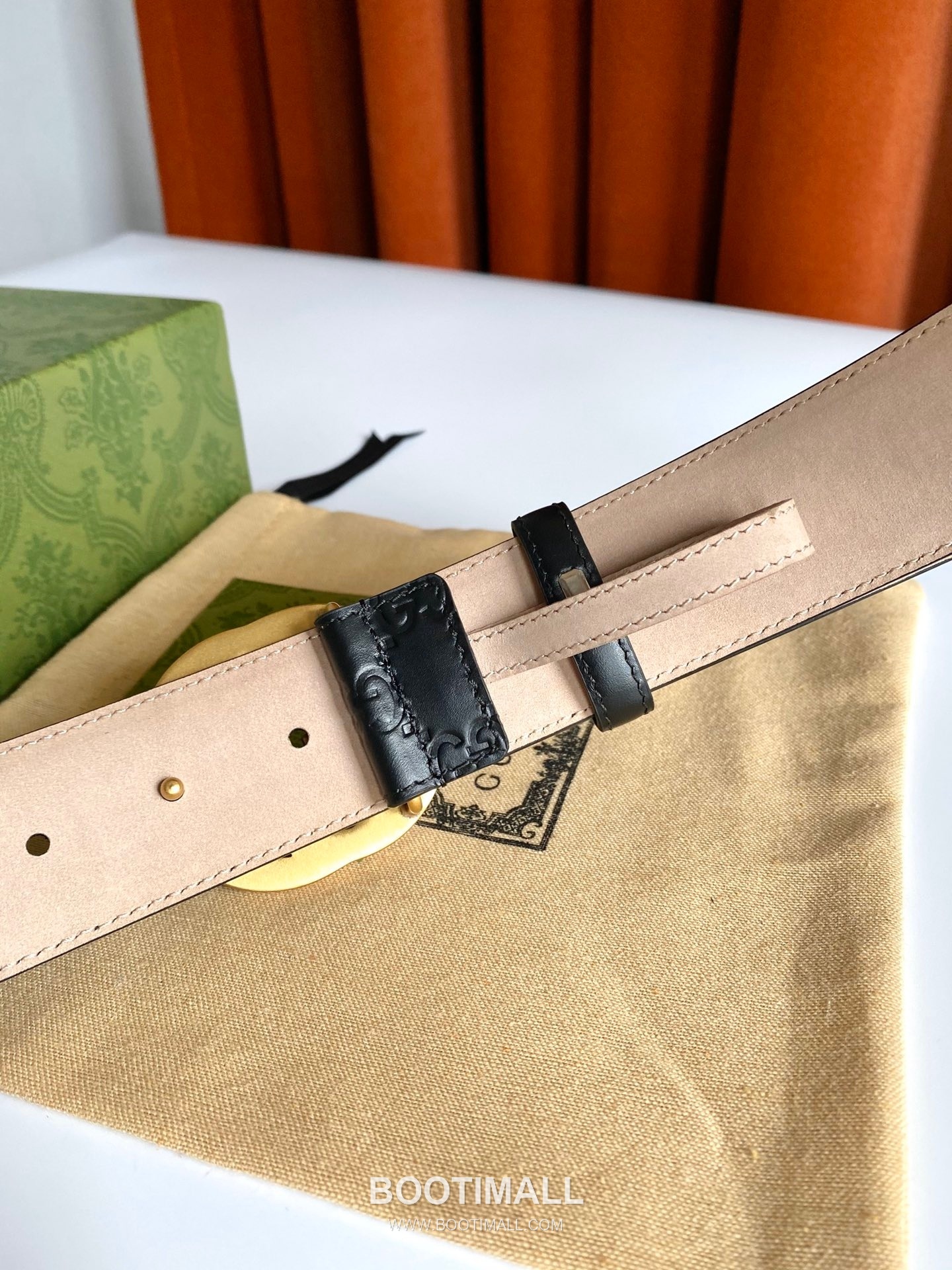 Gucci Signature Calfskin Embossed Leather Belt with GG Buckle Gold-Plated 구찌 시그니처 카프스킨 엠보싱 레더 벨트 GG 버클 황동 베이스 금도금 3.8cm 6