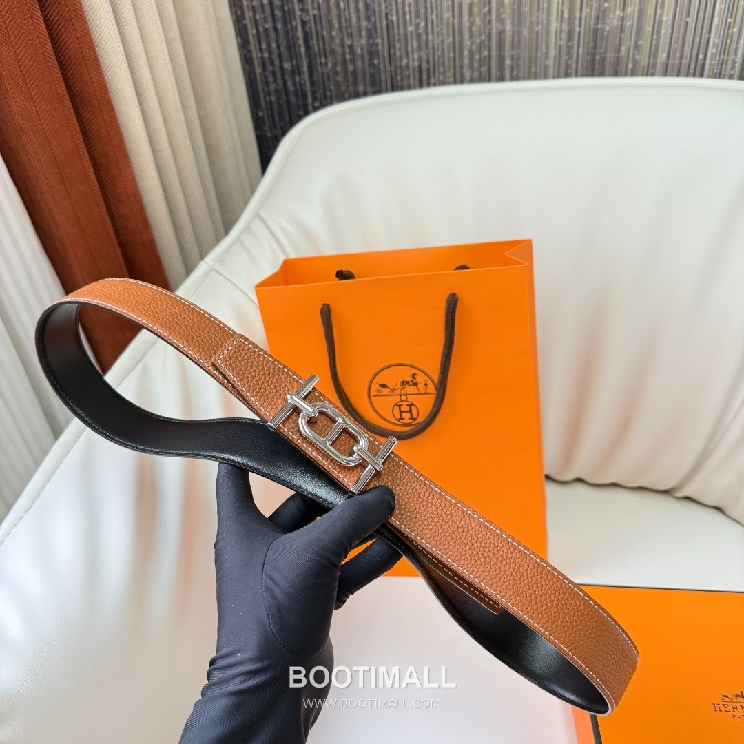 Hermes Constance Calfskin Reversible Belt with H Buckle Palladium 에르메스 콘스탄스 카프스킨 리버서블 벨트 H버클 황동 베이스 팔라듐 피니시 3.8cm 6