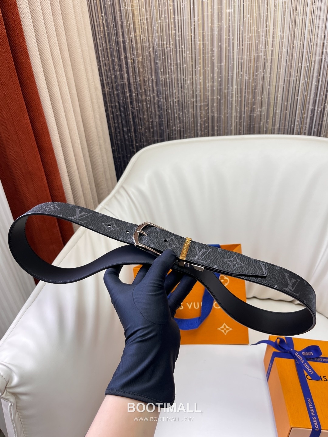 Louis Vuitton LV Monogram Canvas Reversible Belt with Pin Buckle Palladium 구찌가 아닌 루이비통 LV 모노그램 캔버스 리버서블 벨트 핀 버클 스테인리스 스틸 팔라듐 피니시 3.5cm 7