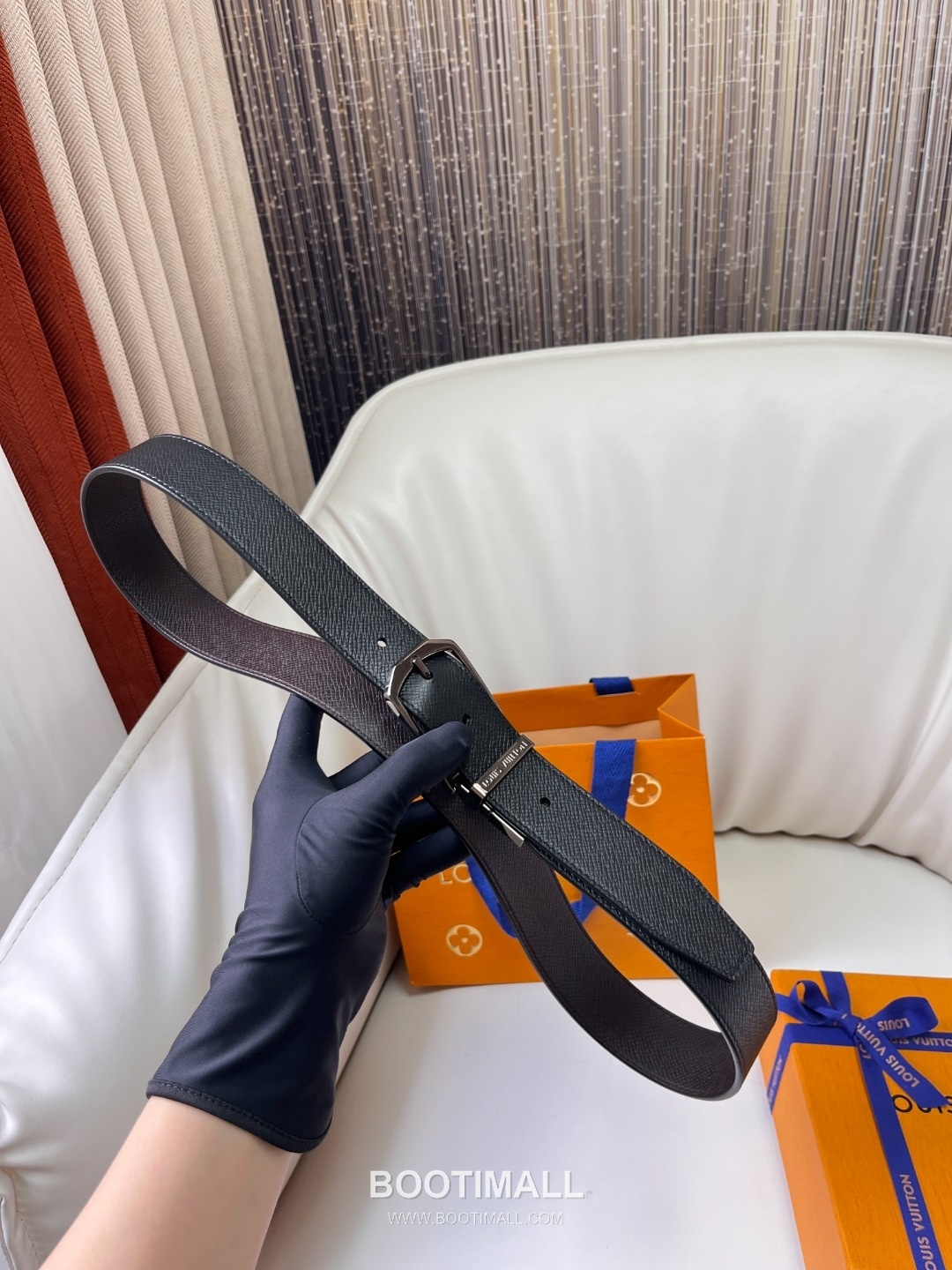 Louis Vuitton LV Monogram Canvas Reversible Belt with Pin Buckle Palladium 구찌가 아닌 루이비통 LV 모노그램 캔버스 리버서블 벨트 핀 버클 스테인리스 스틸 팔라듐 피니시 3.5cm 7