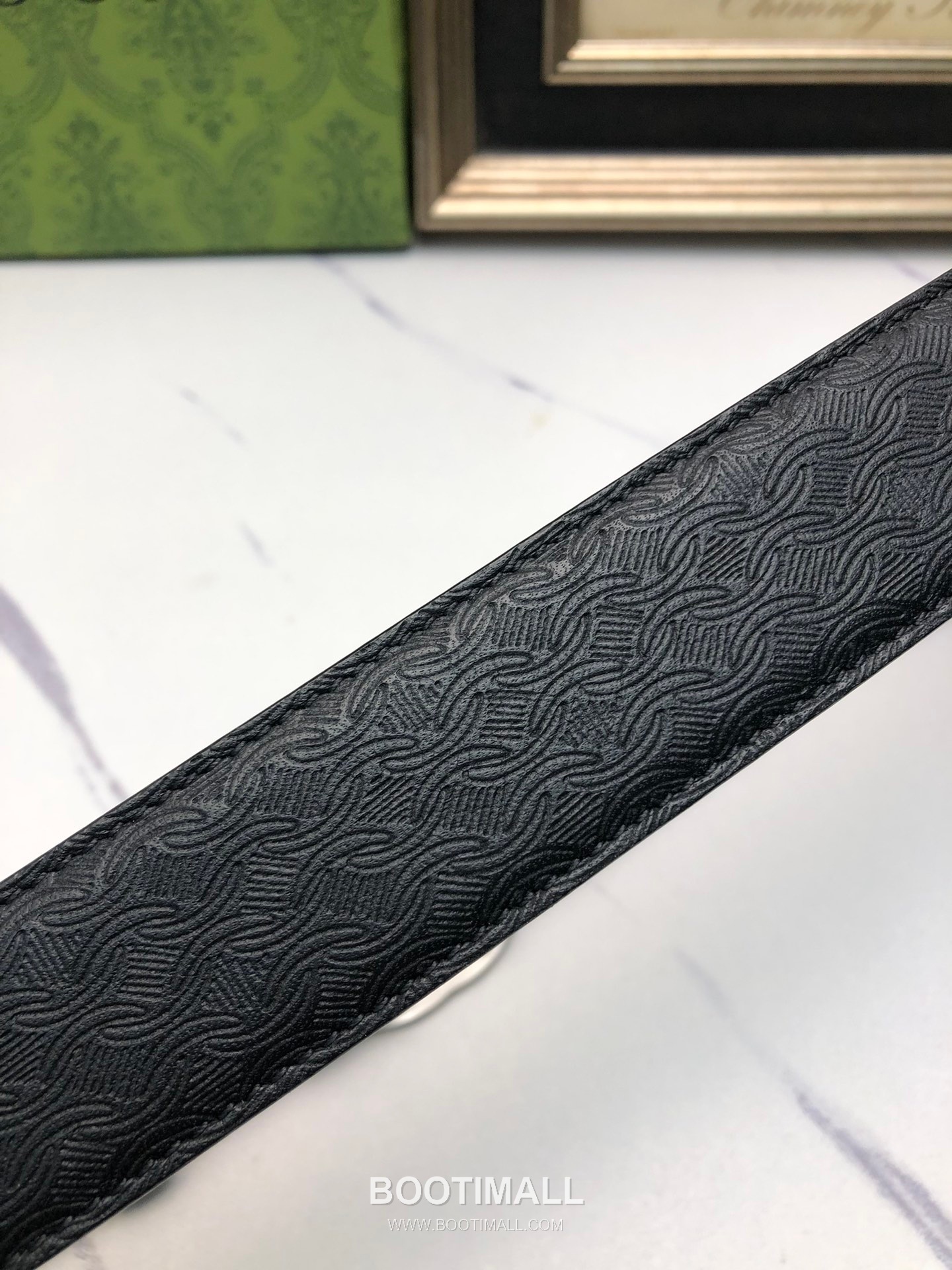 Gucci Calfskin Neck Grain Leather Reversible Belt with Automatic Buckle Palladium 구찌 카프스킨 넥 그레인 레더 리버서블 벨트 오토매틱 버클 황동 베이스 팔라듐 피니시 3.5cm 8