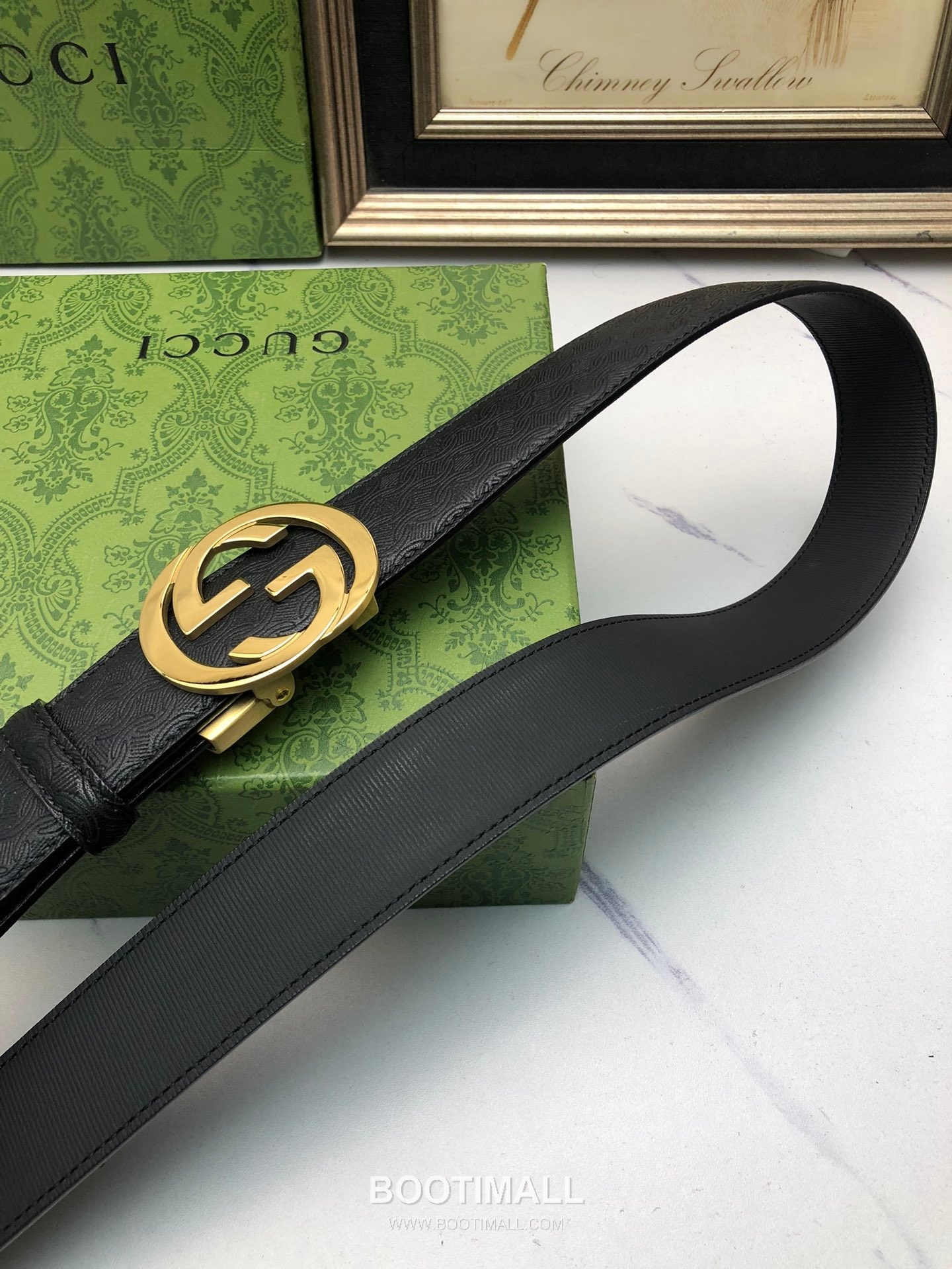 Gucci Calfskin Neck Grain Leather Reversible Belt with Automatic Buckle Palladium 구찌 카프스킨 넥 그레인 레더 리버서블 벨트 오토매틱 버클 황동 베이스 팔라듐 피니시 3.5cm 5