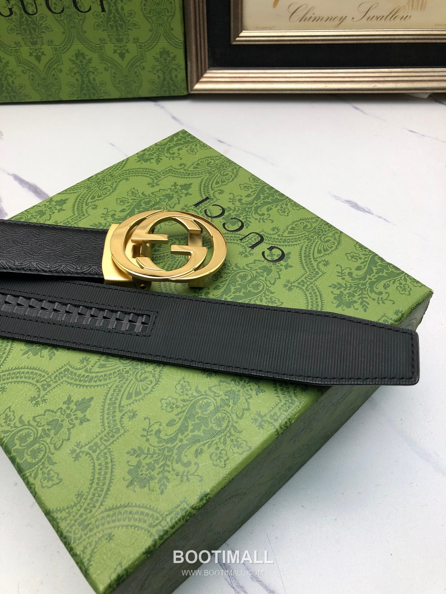 Gucci Calfskin Neck Grain Leather Reversible Belt with Automatic Buckle Palladium 구찌 카프스킨 넥 그레인 레더 리버서블 벨트 오토매틱 버클 황동 베이스 팔라듐 피니시 3.5cm 7