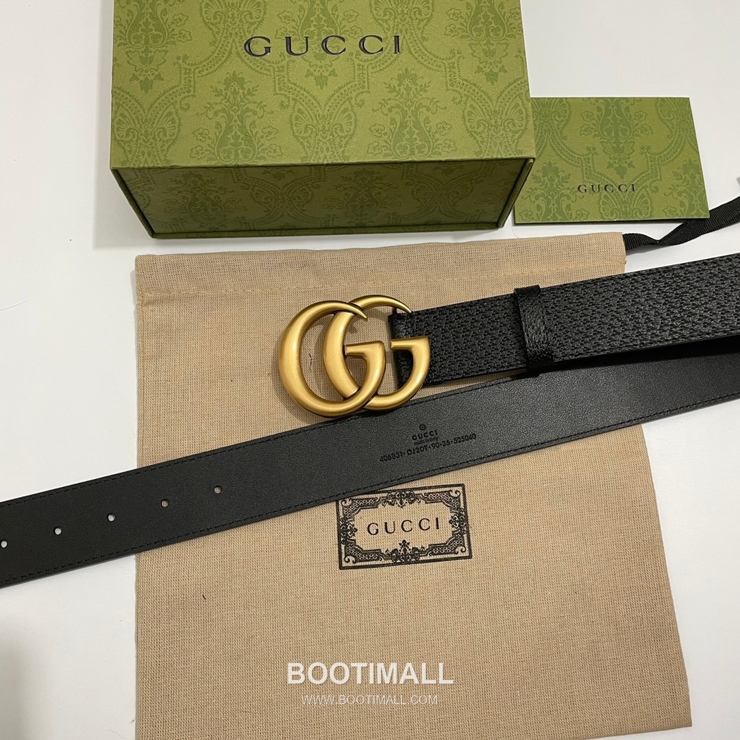 Gucci GG Marmont Calfskin Leather Belt with Double G Buckle Gold-Plated 구찌 GG 마몬트 카프스킨 레더 벨트 더블G 버클 황동 베이스 금도금 4.0cm 9