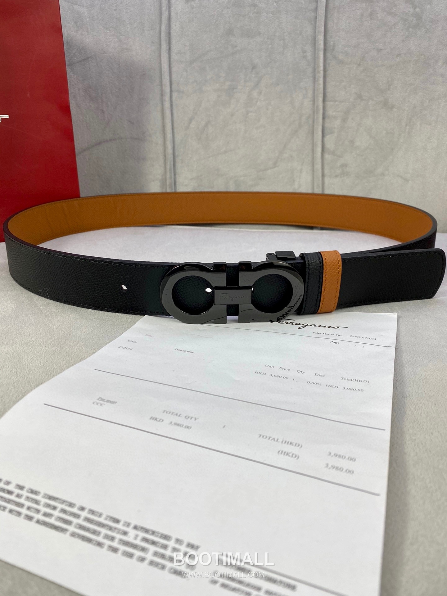 Ferragamo Gancini Calfskin Palm Grain Leather Reversible Belt with Gancini Buckle Palladium 페라가모 간치니 카프스킨 팜 그레인 레더 리버서블 벨트 간치니 버클 황동 베이스 팔라듐 피니시 3.5cm 1