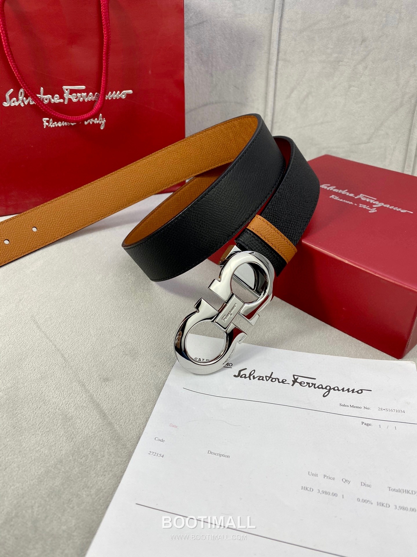 Ferragamo Gancini Calfskin Palm Grain Leather Reversible Belt with Gancini Buckle Palladium 페라가모 간치니 카프스킨 팜 그레인 레더 리버서블 벨트 간치니 버클 황동 베이스 팔라듐 피니시 3.5cm 8