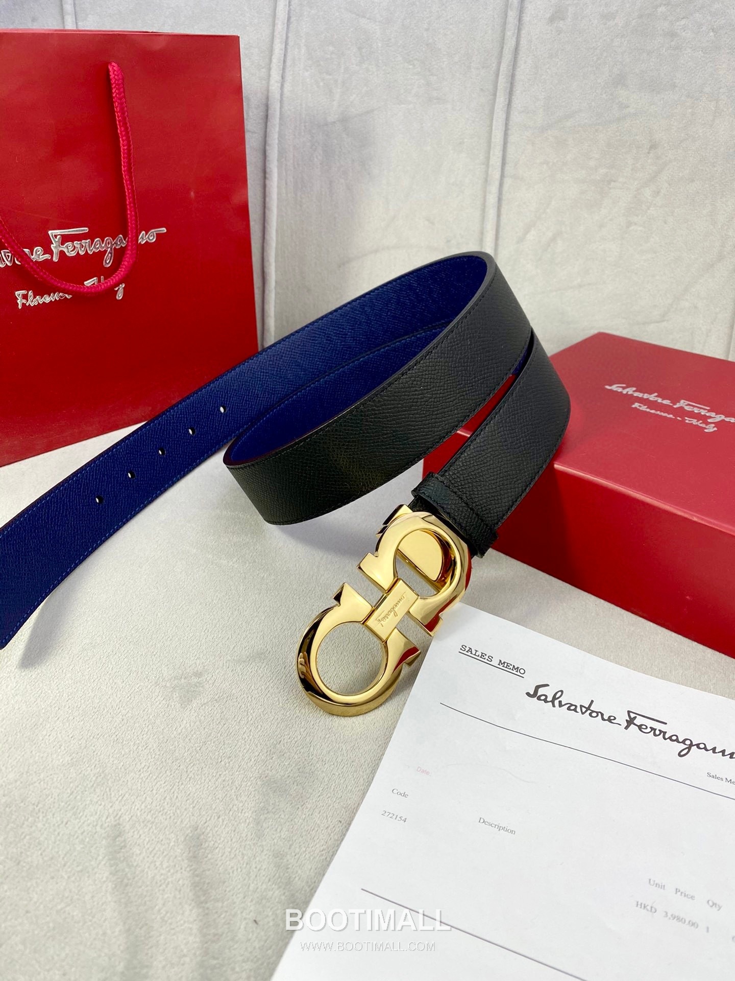 Ferragamo Gancini Calfskin Palm Grain Leather Reversible Belt with Gancini Buckle Palladium 페라가모 간치니 카프스킨 팜 그레인 레더 리버서블 벨트 간치니 버클 황동 베이스 팔라듐 피니시 3.5cm 8