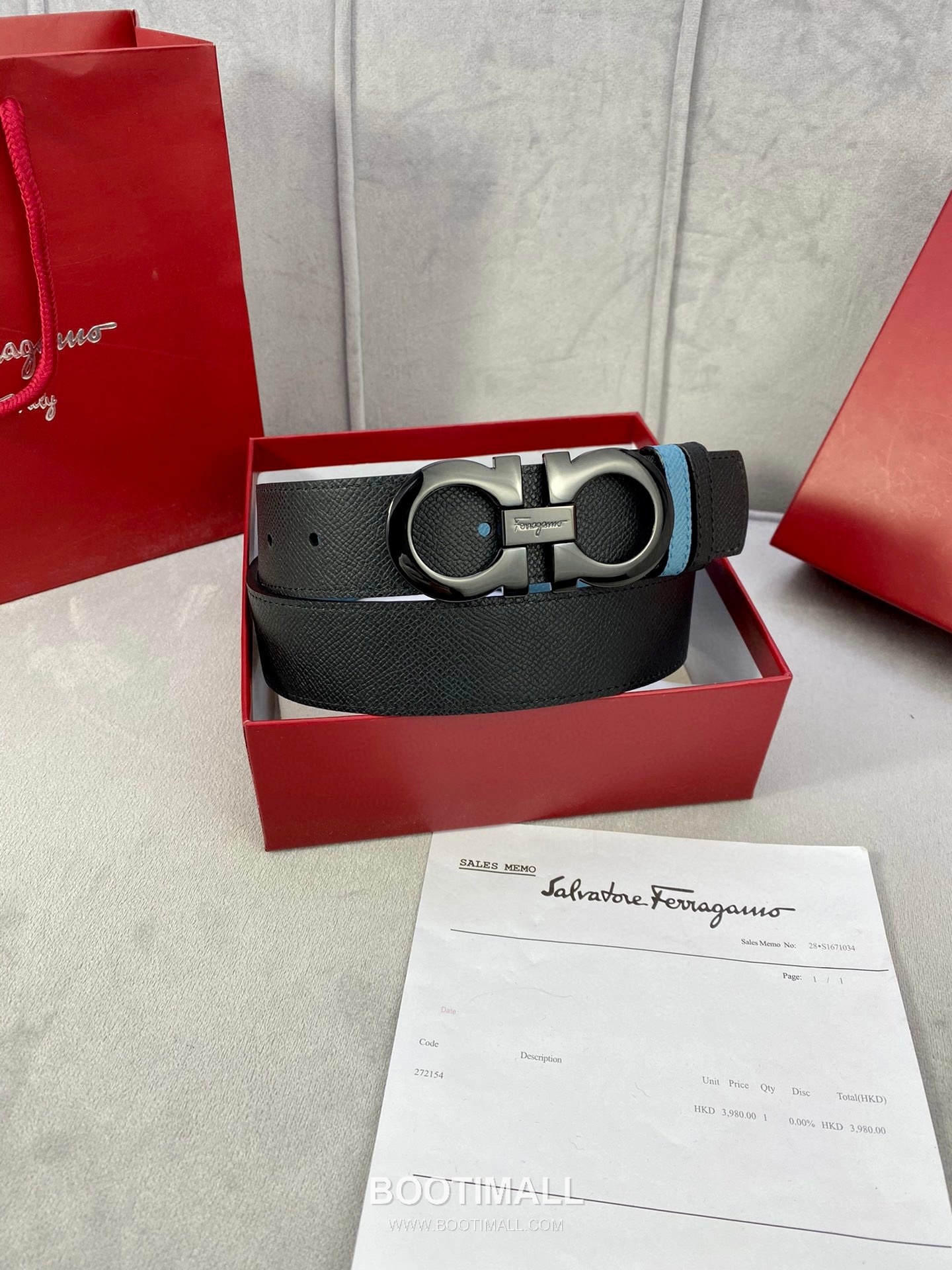 Ferragamo Gancini Calfskin Palm Grain Leather Reversible Belt with Gancini Buckle Palladium 페라가모 간치니 카프스킨 팜 그레인 레더 리버서블 벨트 간치니 버클 황동 베이스 팔라듐 피니시 3.5cm 9