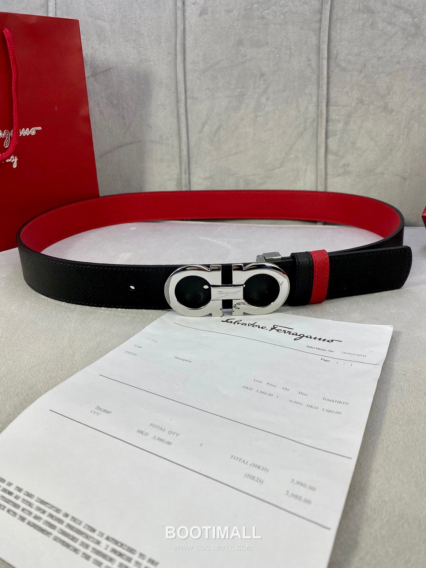 Ferragamo Gancini Calfskin Palm Grain Leather Reversible Belt with Gancini Buckle Palladium 페라가모 간치니 카프스킨 팜 그레인 레더 리버서블 벨트 간치니 버클 황동 베이스 팔라듐 피니시 3.5cm 1