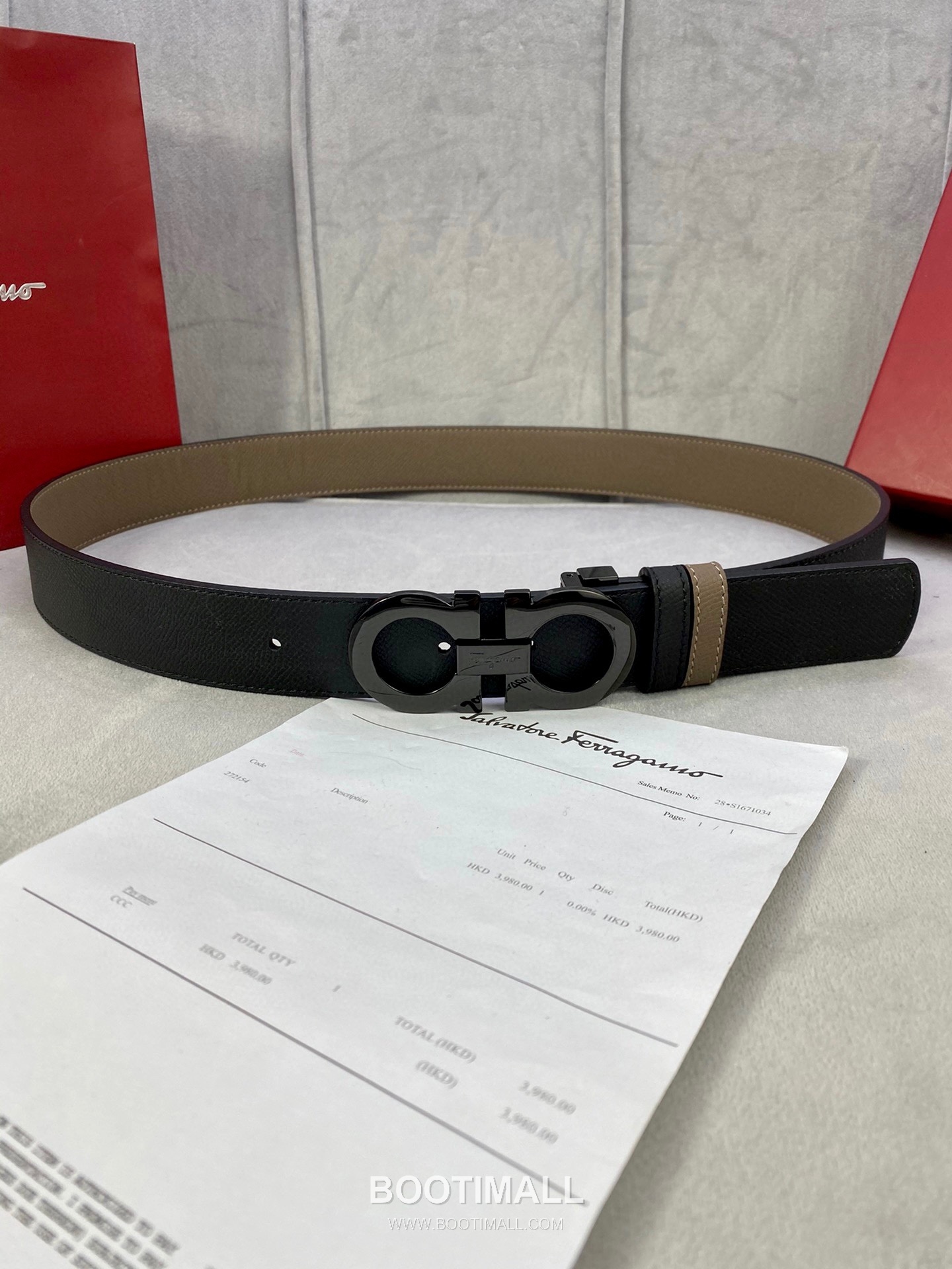 Ferragamo Gancini Calfskin Palm Grain Leather Reversible Belt with Gancini Buckle Palladium 페라가모 간치니 카프스킨 팜 그레인 레더 리버서블 벨트 간치니 버클 황동 베이스 팔라듐 피니시 3.5cm 1