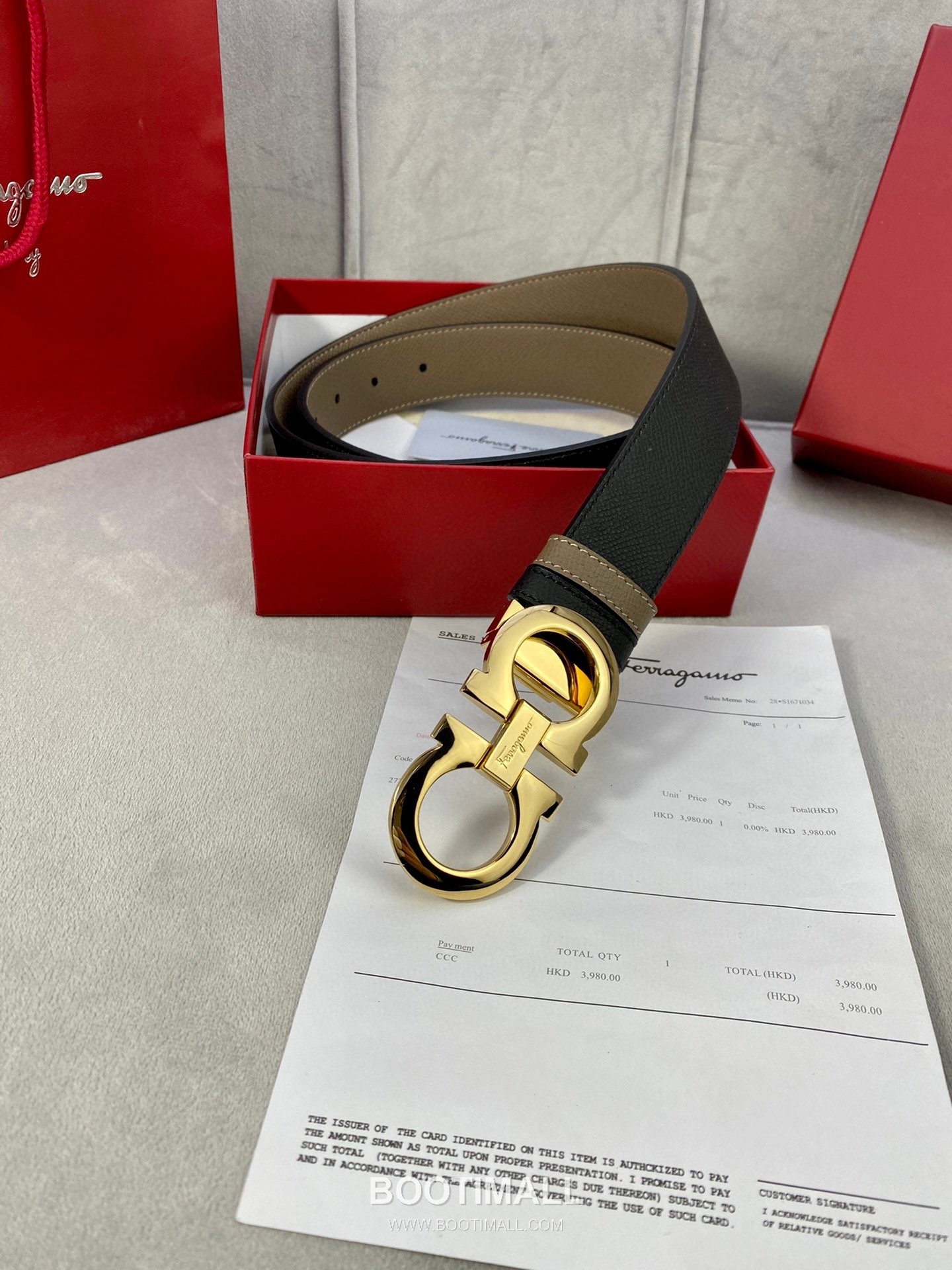 Ferragamo Gancini Calfskin Palm Grain Leather Reversible Belt with Gancini Buckle Palladium 페라가모 간치니 카프스킨 팜 그레인 레더 리버서블 벨트 간치니 버클 황동 베이스 팔라듐 피니시 3.5cm 6