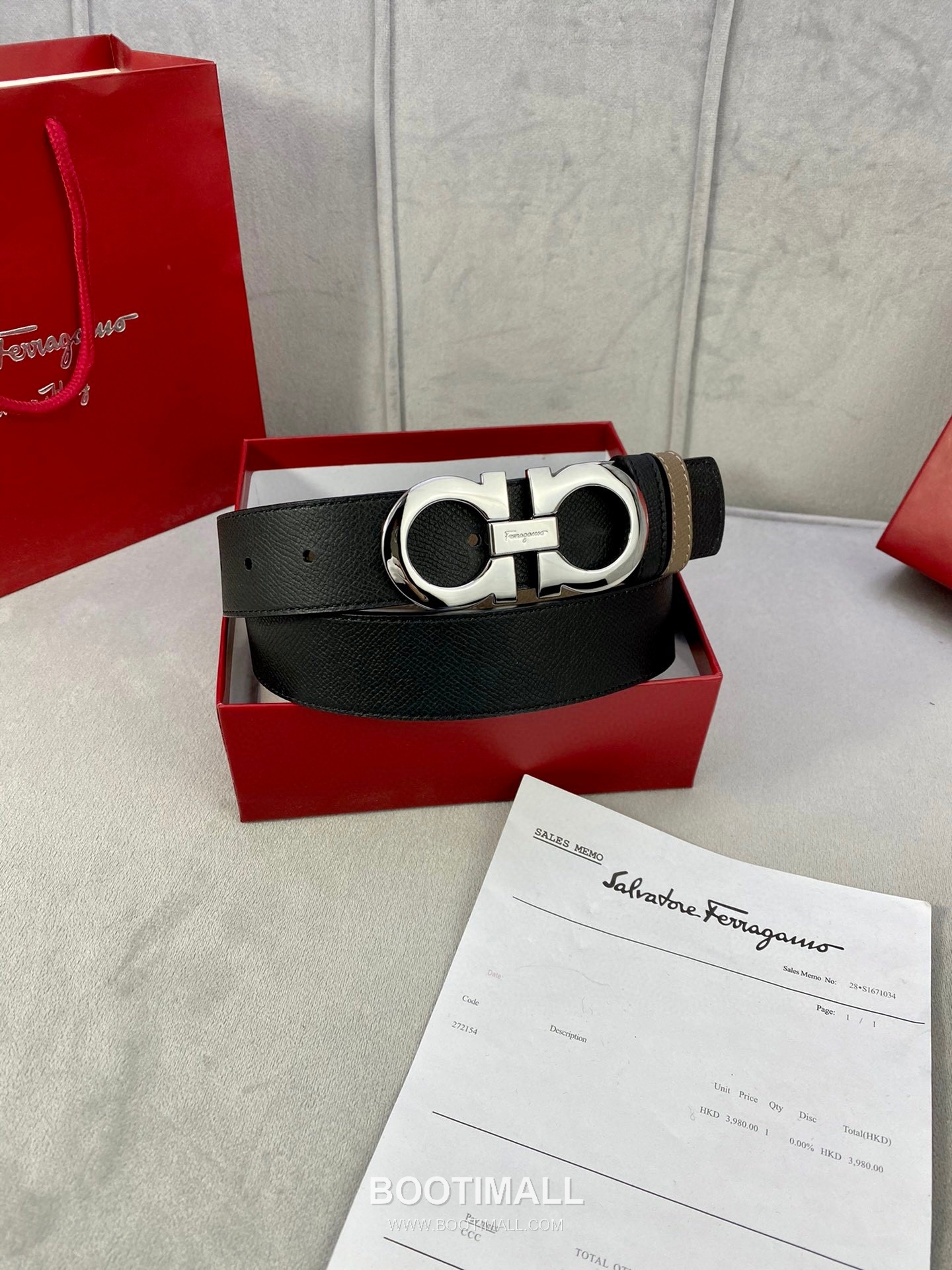 Ferragamo Gancini Calfskin Palm Grain Leather Reversible Belt with Gancini Buckle Palladium 페라가모 간치니 카프스킨 팜 그레인 레더 리버서블 벨트 간치니 버클 황동 베이스 팔라듐 피니시 3.5cm 8