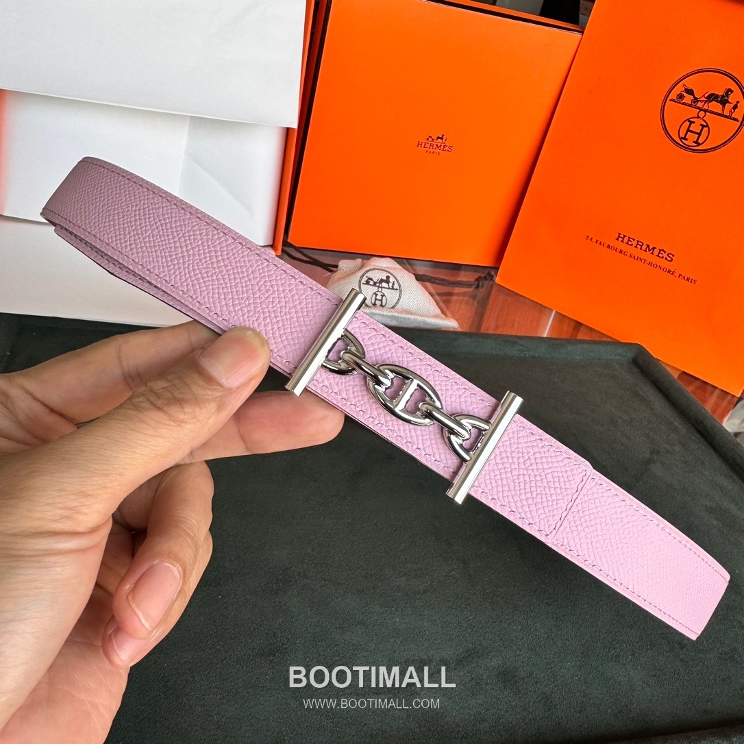 Hermes Cor Baroque Swift Epsom Calfskin Reversible Belt with H Buckle Palladium 에르메스 코르 바로크 스위프트 엡송 카프스킨 리버서블 벨트 H버클 황동 베이스 팔라듐 피니시 2.4cm 2