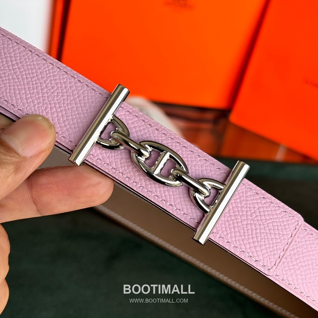 Hermes Cor Baroque Swift Epsom Calfskin Reversible Belt with H Buckle Palladium 에르메스 코르 바로크 스위프트 엡송 카프스킨 리버서블 벨트 H버클 황동 베이스 팔라듐 피니시 2.4cm 3