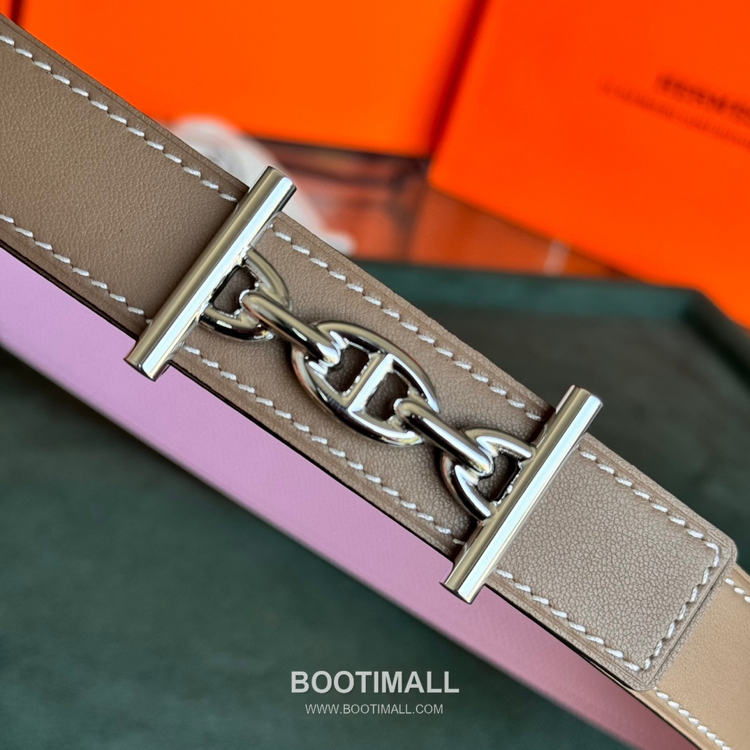 Hermes Cor Baroque Swift Epsom Calfskin Reversible Belt with H Buckle Palladium 에르메스 코르 바로크 스위프트 엡송 카프스킨 리버서블 벨트 H버클 황동 베이스 팔라듐 피니시 2.4cm 5