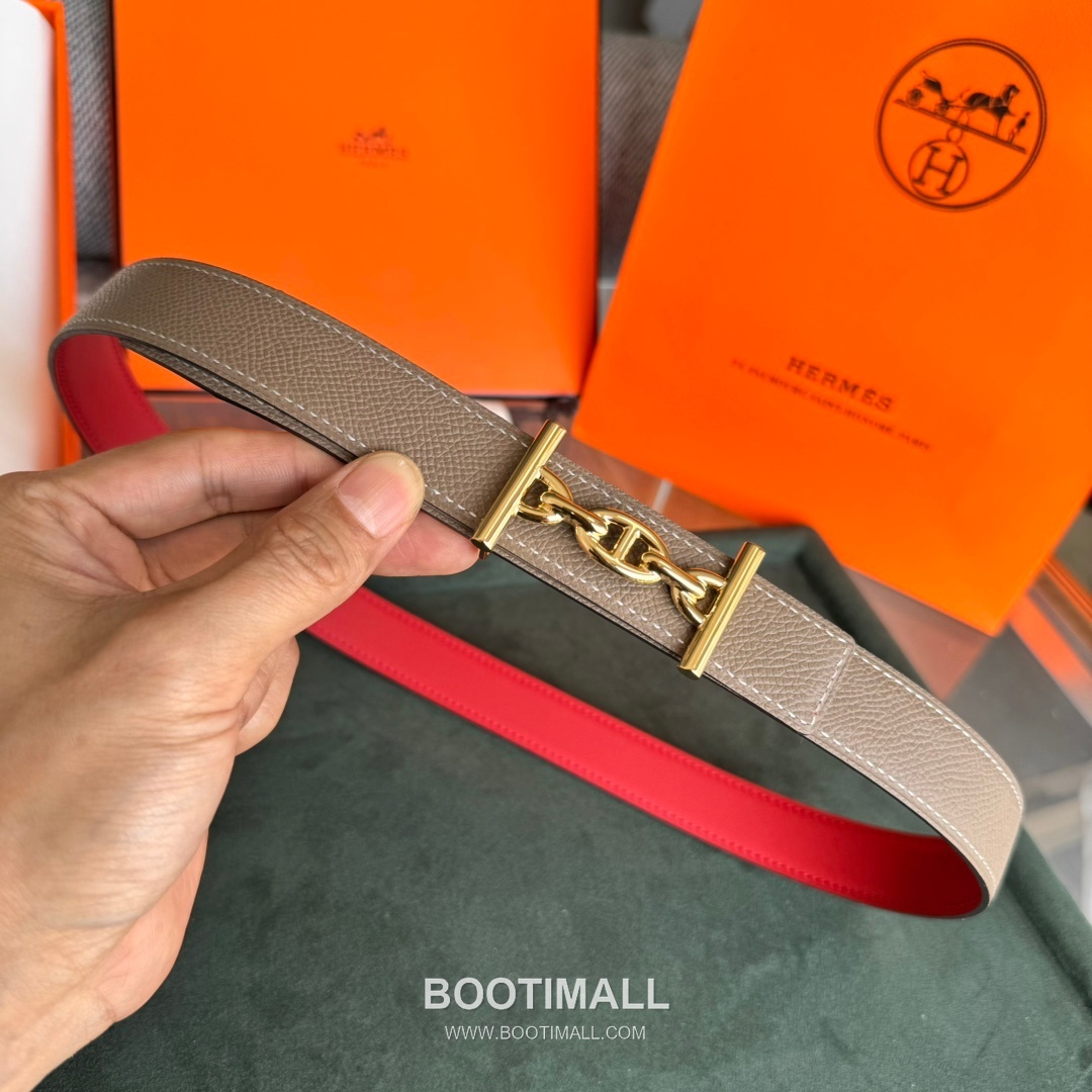 Hermes Cor Baroque Swift Epsom Calfskin Reversible Belt with H Buckle Palladium 에르메스 코르 바로크 스위프트 엡송 카프스킨 리버서블 벨트 H버클 황동 베이스 팔라듐 피니시 2.4cm 2