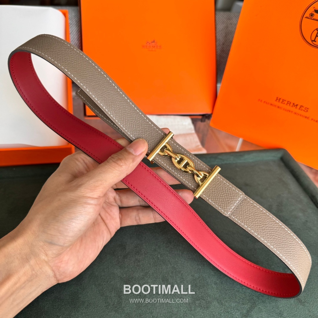 Hermes Cor Baroque Swift Epsom Calfskin Reversible Belt with H Buckle Palladium 에르메스 코르 바로크 스위프트 엡송 카프스킨 리버서블 벨트 H버클 황동 베이스 팔라듐 피니시 2.4cm 4