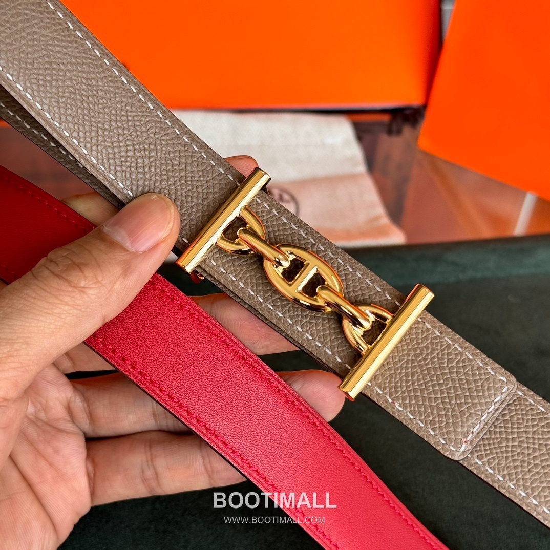 Hermes Cor Baroque Swift Epsom Calfskin Reversible Belt with H Buckle Palladium 에르메스 코르 바로크 스위프트 엡송 카프스킨 리버서블 벨트 H버클 황동 베이스 팔라듐 피니시 2.4cm 5