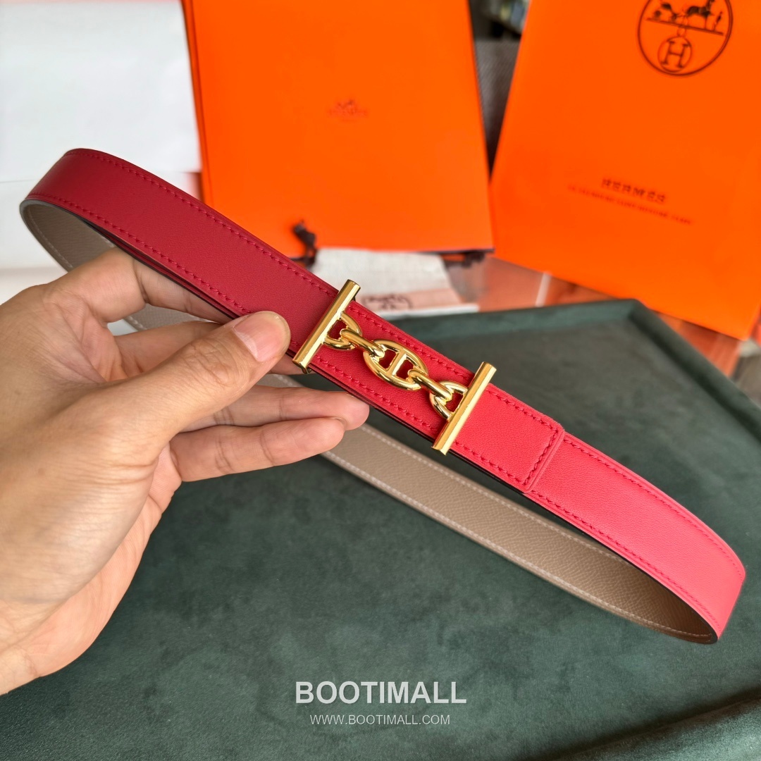 Hermes Cor Baroque Swift Epsom Calfskin Reversible Belt with H Buckle Palladium 에르메스 코르 바로크 스위프트 엡송 카프스킨 리버서블 벨트 H버클 황동 베이스 팔라듐 피니시 2.4cm 6