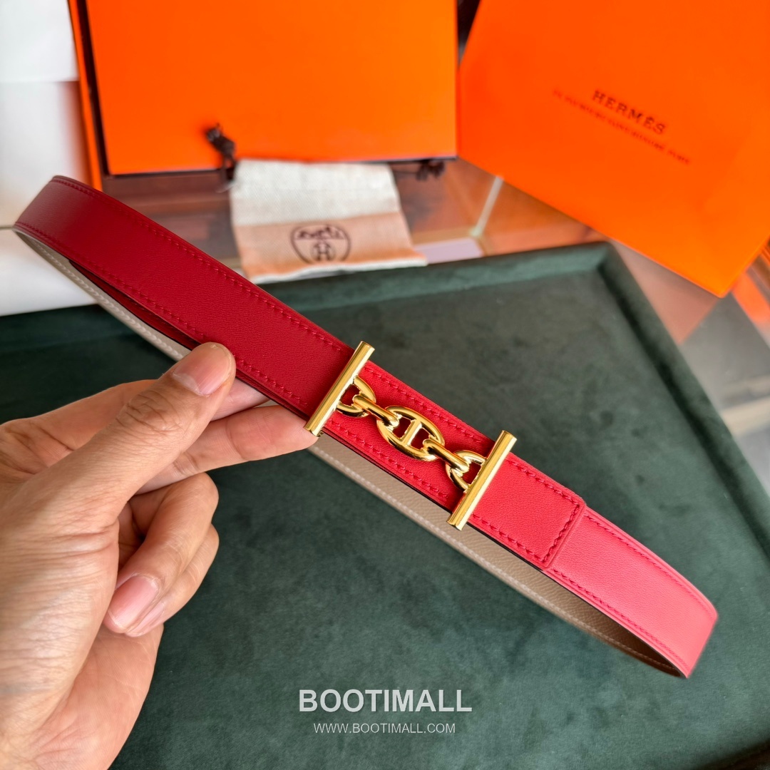 Hermes Cor Baroque Swift Epsom Calfskin Reversible Belt with H Buckle Palladium 에르메스 코르 바로크 스위프트 엡송 카프스킨 리버서블 벨트 H버클 황동 베이스 팔라듐 피니시 2.4cm 8