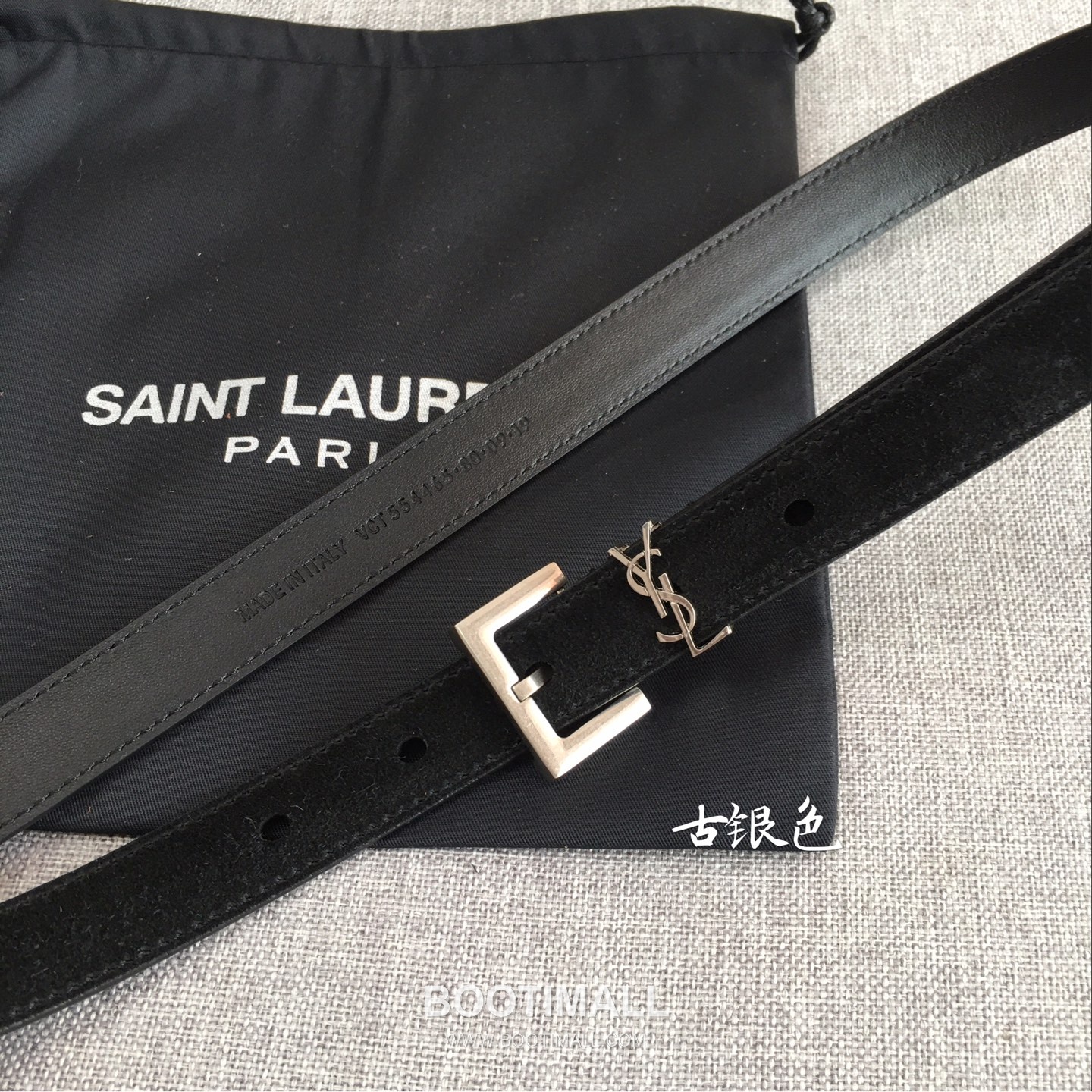 Saint Laurent Calfskin Leather Belt with YSL Logo Buckle Gold-Plated 생로랑 카프스킨 레더 벨트 YSL 로고 버클 황동 베이스 금도금 2.0cm 3