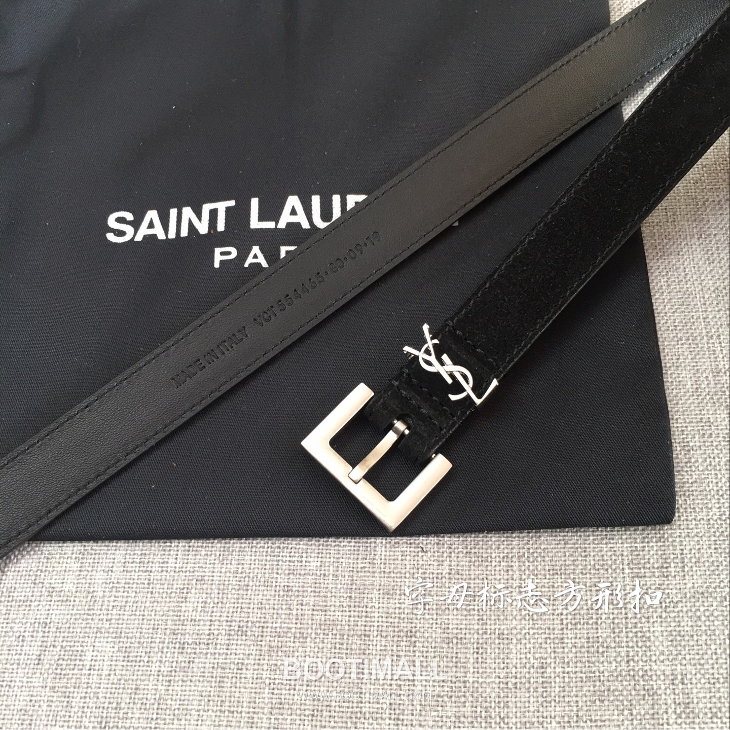 Saint Laurent Calfskin Leather Belt with YSL Logo Buckle Gold-Plated 생로랑 카프스킨 레더 벨트 YSL 로고 버클 황동 베이스 금도금 2.0cm 4