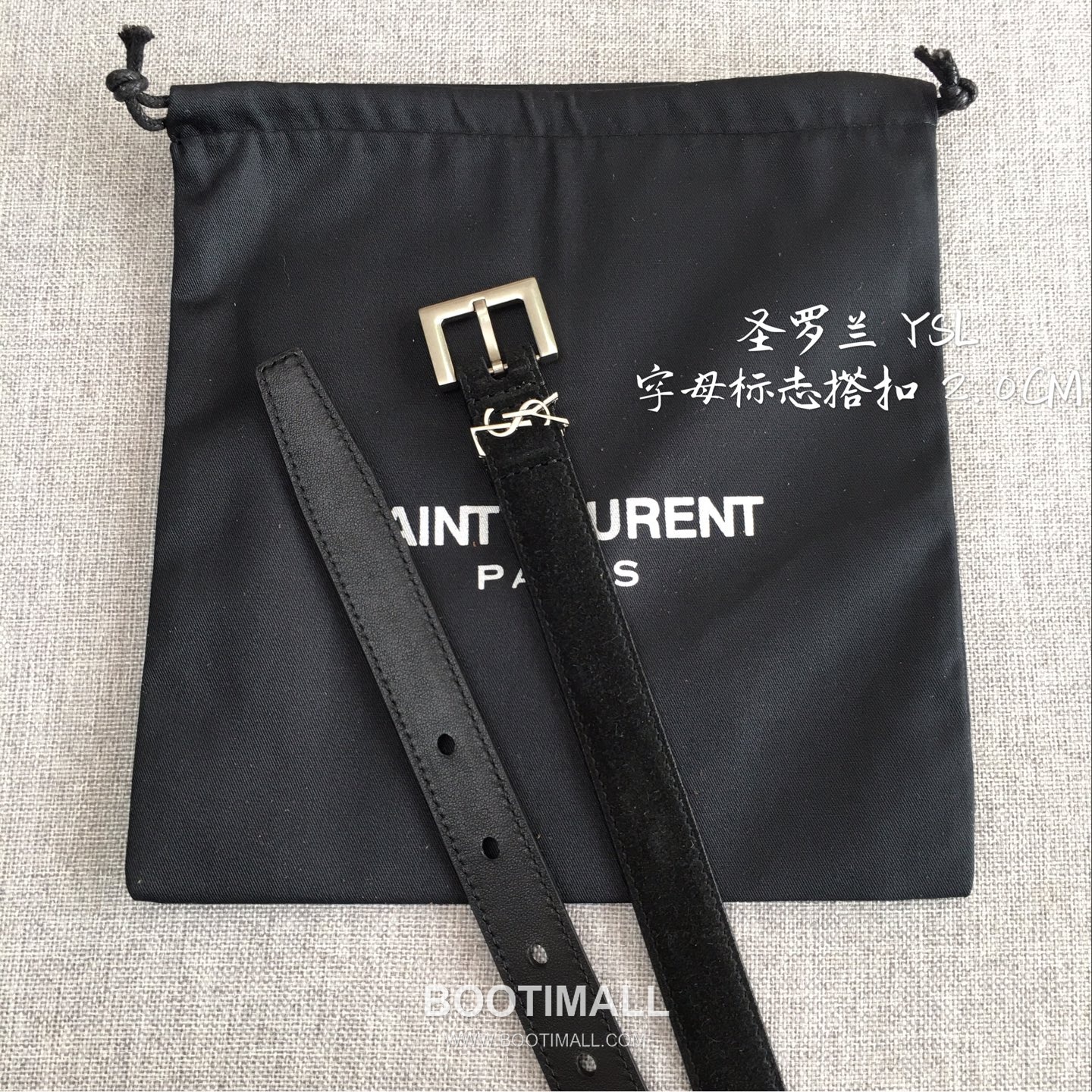 Saint Laurent Calfskin Leather Belt with YSL Logo Buckle Gold-Plated 생로랑 카프스킨 레더 벨트 YSL 로고 버클 황동 베이스 금도금 2.0cm 5