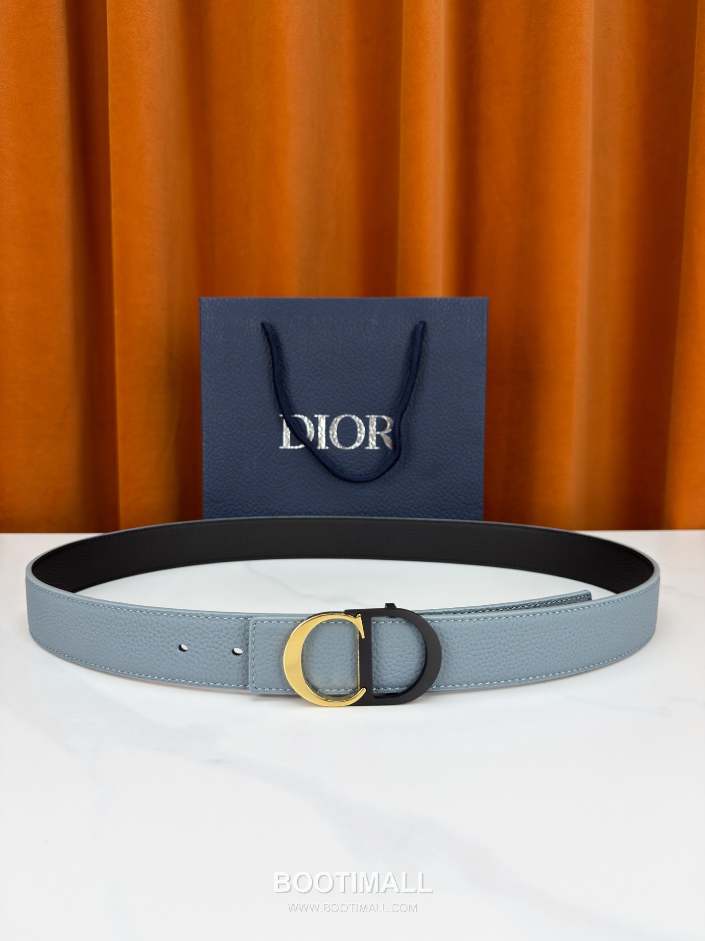 Dior Calfskin Grained Leather Reversible Belt with Logo Buckle Palladium 디올 카프스킨 그레인 레더 리버서블 벨트 로고 버클 황동 베이스 팔라듐 피니시 3.5cm 1