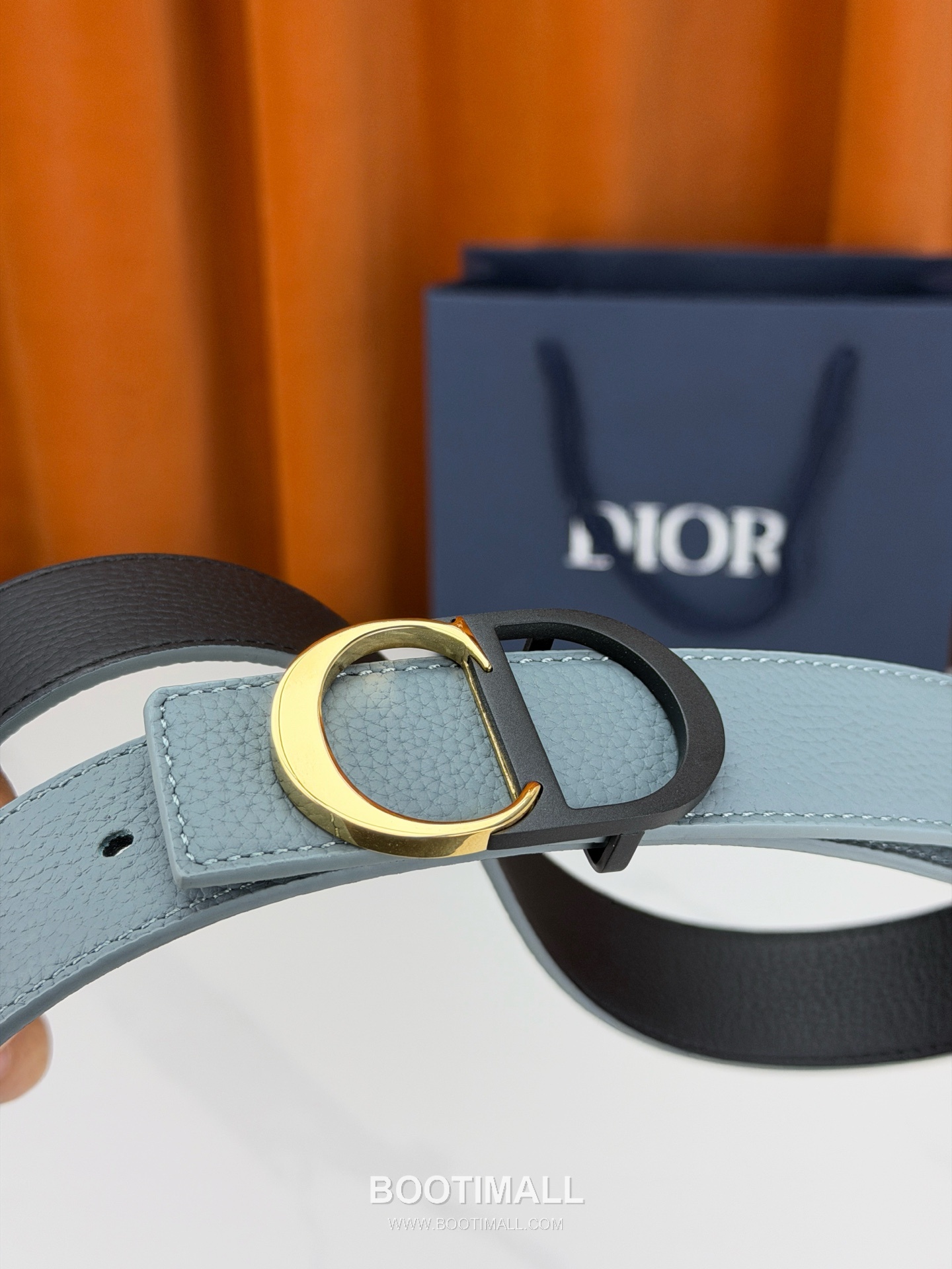 Dior Calfskin Grained Leather Reversible Belt with Logo Buckle Palladium 디올 카프스킨 그레인 레더 리버서블 벨트 로고 버클 황동 베이스 팔라듐 피니시 3.5cm 3