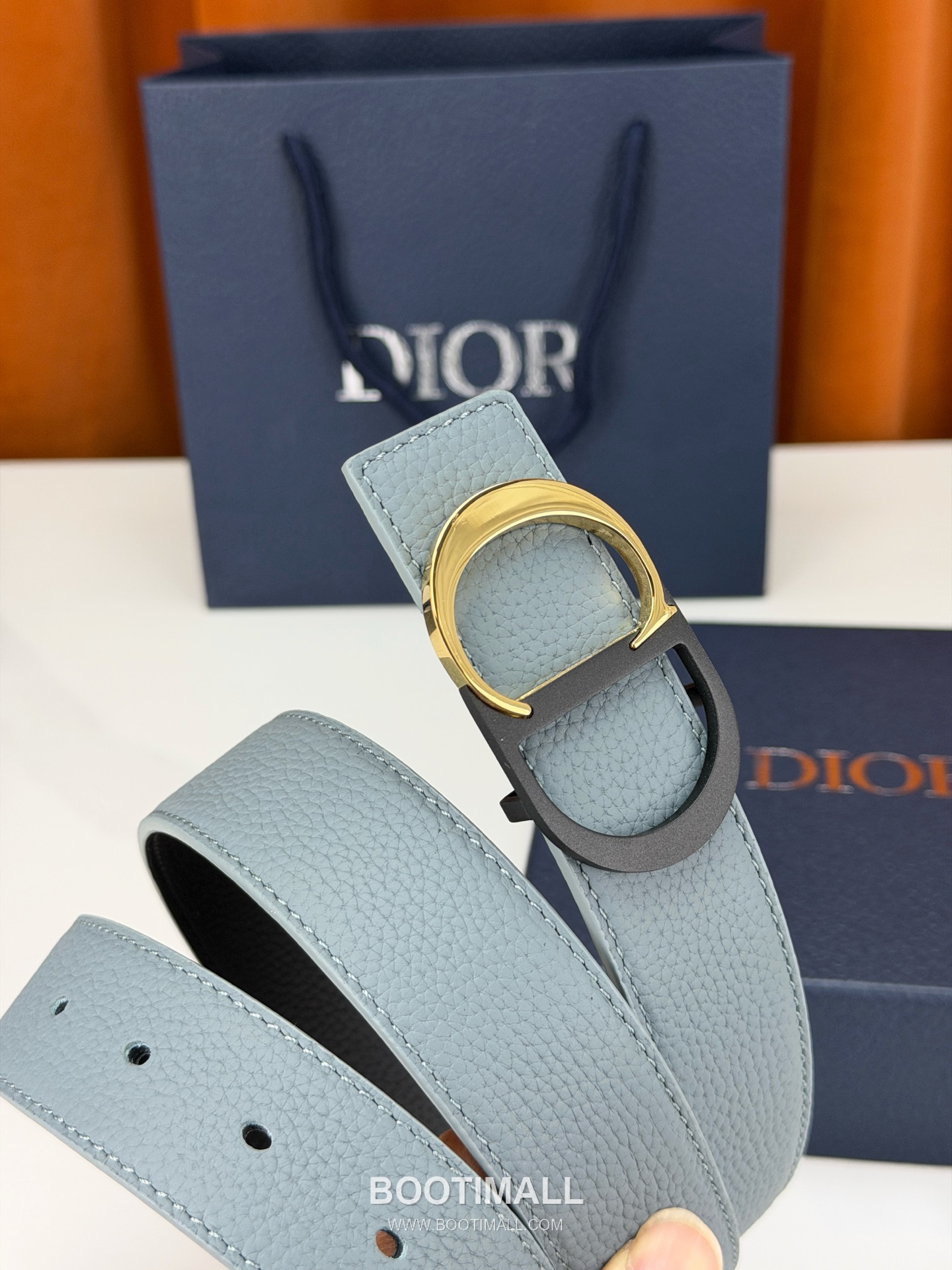Dior Calfskin Grained Leather Reversible Belt with Logo Buckle Palladium 디올 카프스킨 그레인 레더 리버서블 벨트 로고 버클 황동 베이스 팔라듐 피니시 3.5cm 4