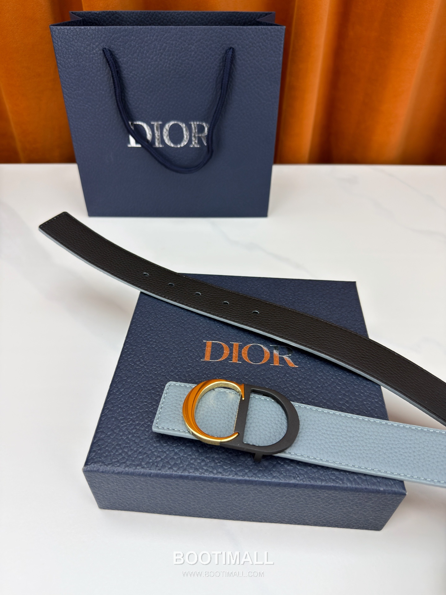Dior Calfskin Grained Leather Reversible Belt with Logo Buckle Palladium 디올 카프스킨 그레인 레더 리버서블 벨트 로고 버클 황동 베이스 팔라듐 피니시 3.5cm 6