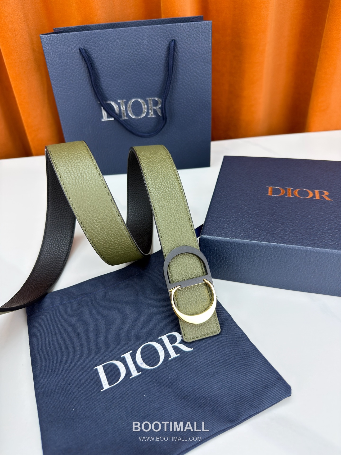 Dior Calfskin Grained Leather Reversible Belt with Logo Buckle Palladium 디올 카프스킨 그레인 레더 리버서블 벨트 로고 버클 황동 베이스 팔라듐 피니시 3.5cm 4