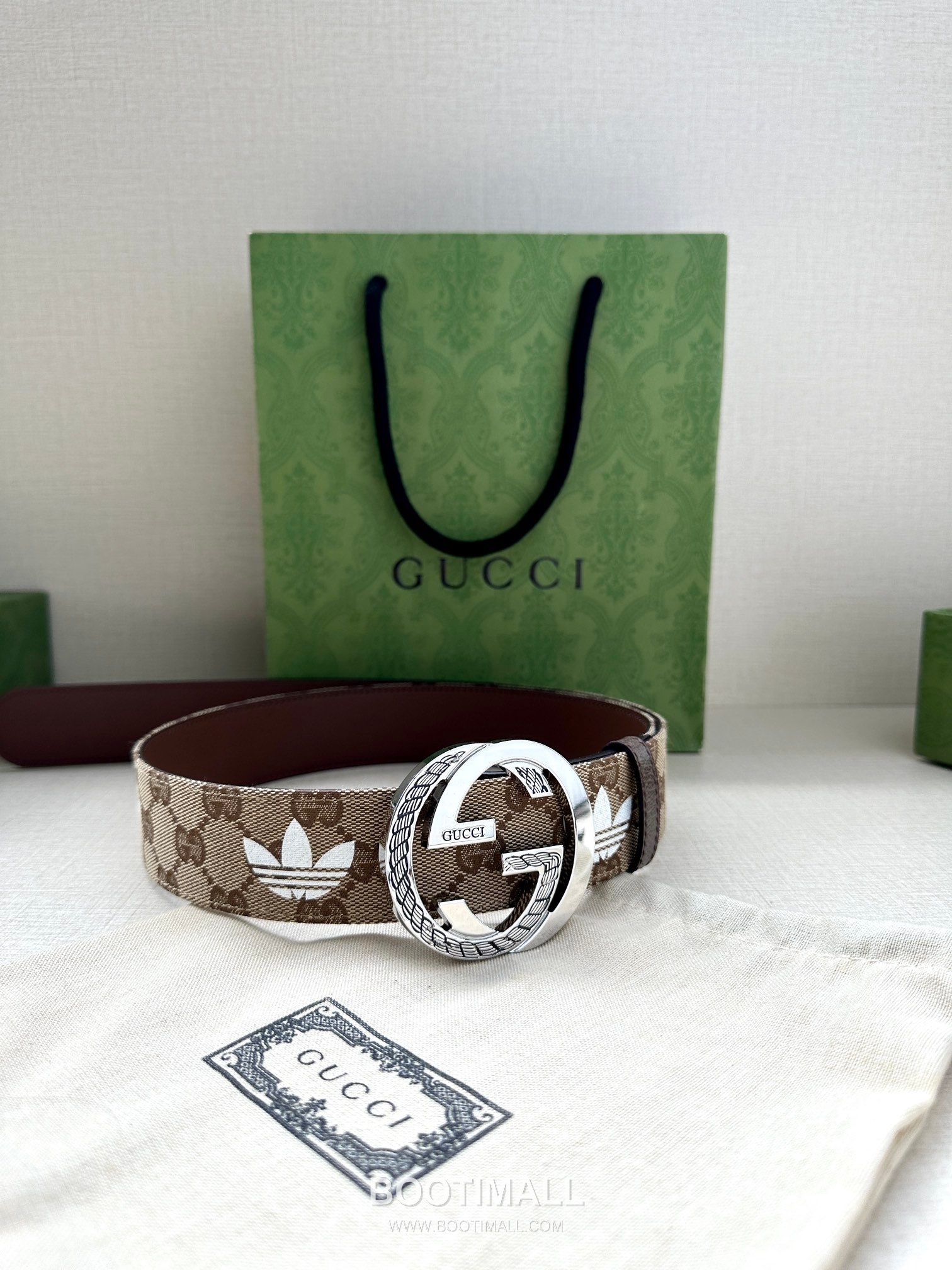 Gucci GG Marmont GG Supreme Canvas Reversible Belt with Double G Buckle Palladium 구찌 GG 마몬트 GG 슈프림 캔버스 리버서블 벨트 더블G 버클 황동 베이스 팔라듐 피니시 4.0cm 7
