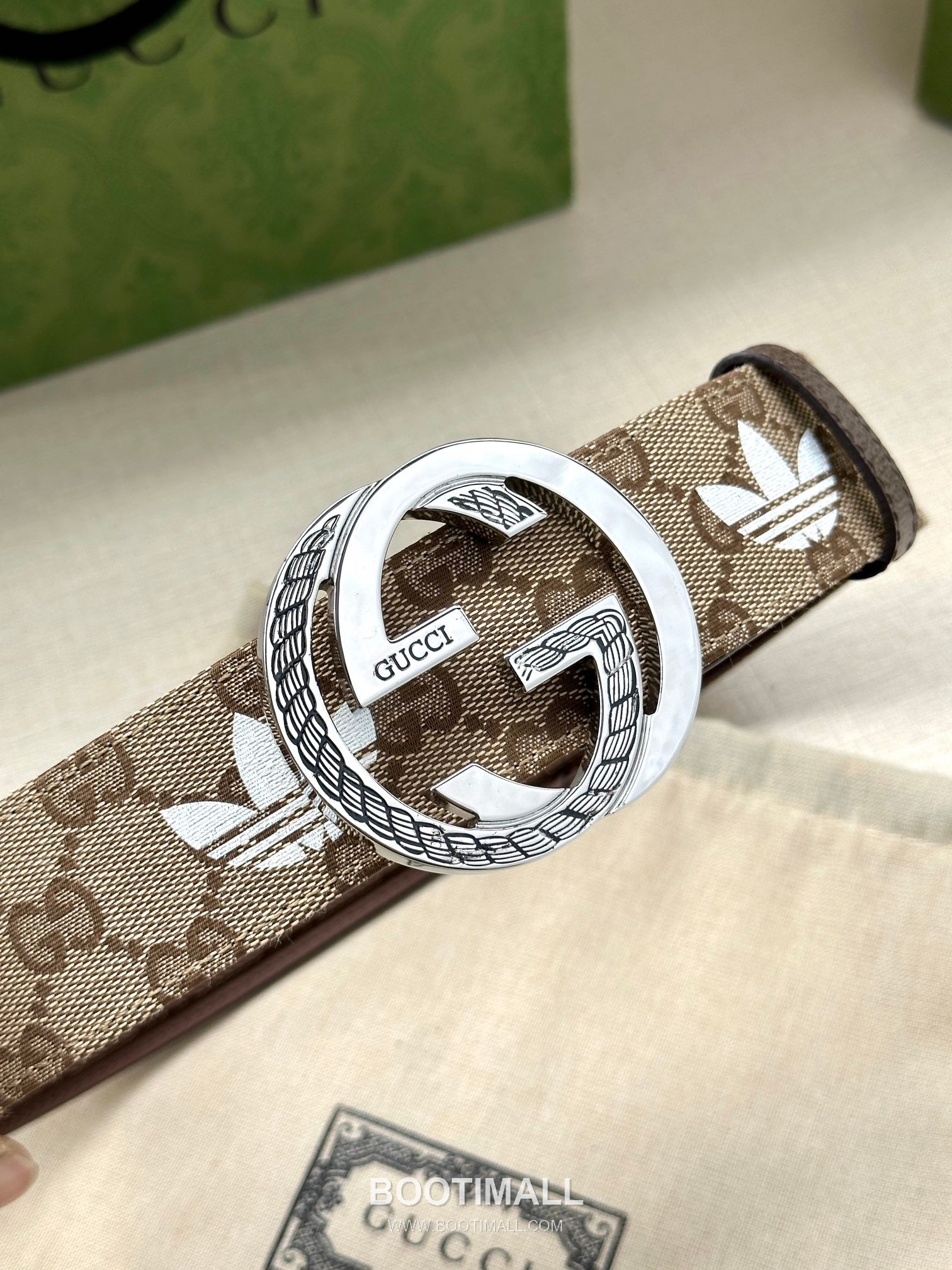 Gucci GG Marmont GG Supreme Canvas Reversible Belt with Double G Buckle Palladium 구찌 GG 마몬트 GG 슈프림 캔버스 리버서블 벨트 더블G 버클 황동 베이스 팔라듐 피니시 4.0cm 8