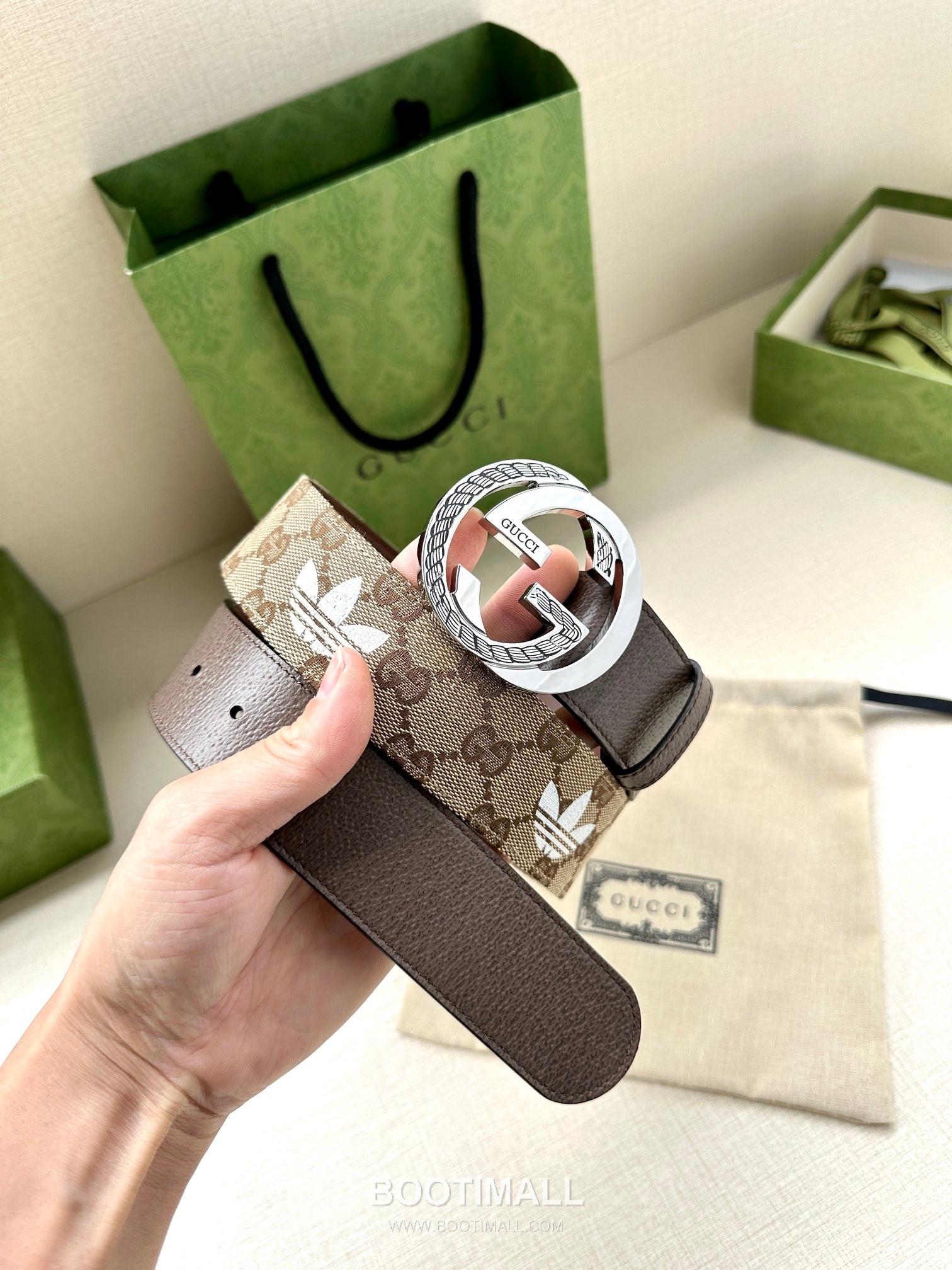 Gucci GG Marmont GG Supreme Canvas Reversible Belt with Double G Buckle Palladium 구찌 GG 마몬트 GG 슈프림 캔버스 리버서블 벨트 더블G 버클 황동 베이스 팔라듐 피니시 4.0cm 9