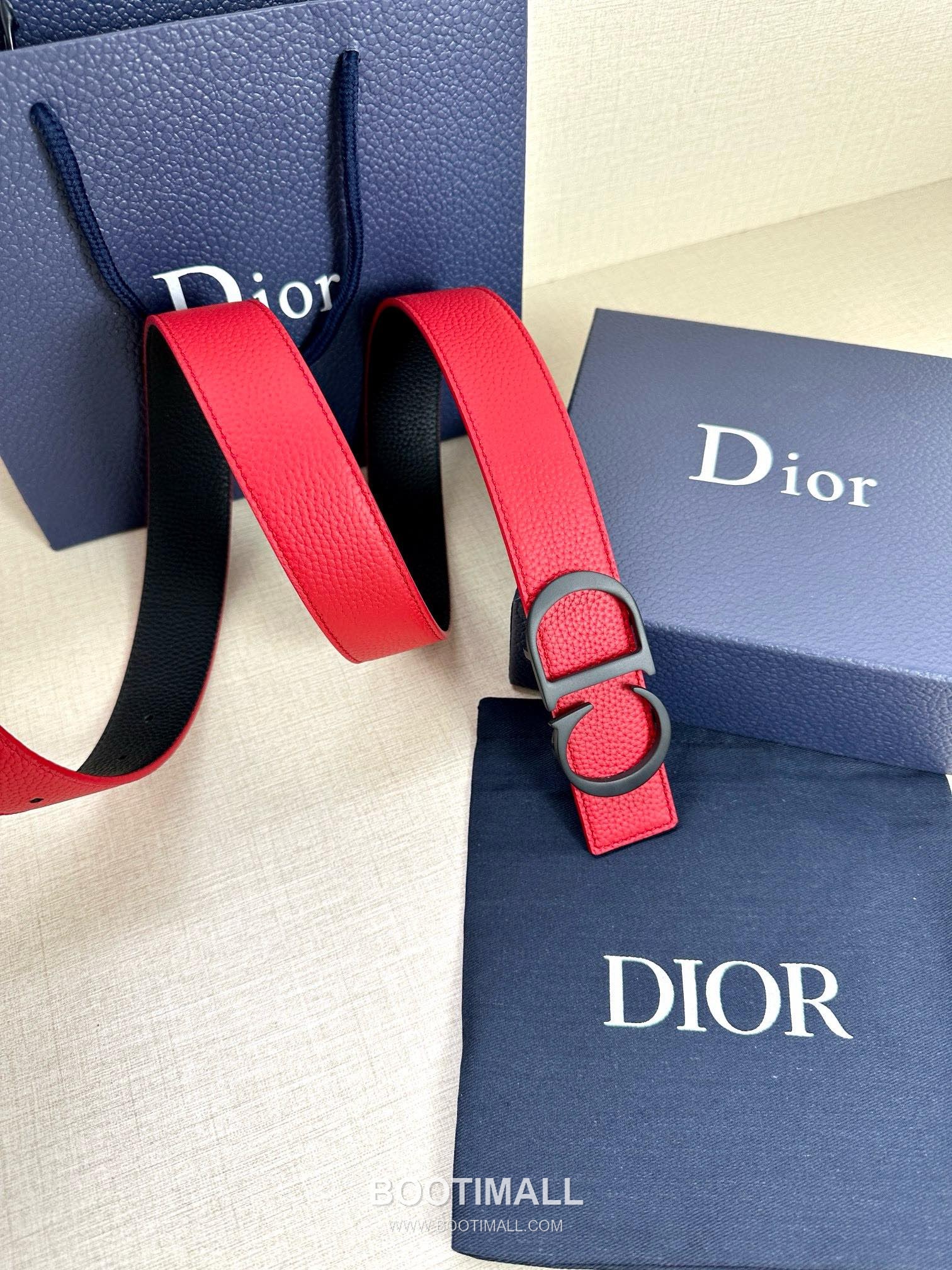 Dior Calfskin Grained Leather Reversible Belt with Logo Buckle Palladium 디올 카프스킨 그레인 레더 리버서블 벨트 로고 버클 황동 베이스 팔라듐 피니시 3.5cm 4