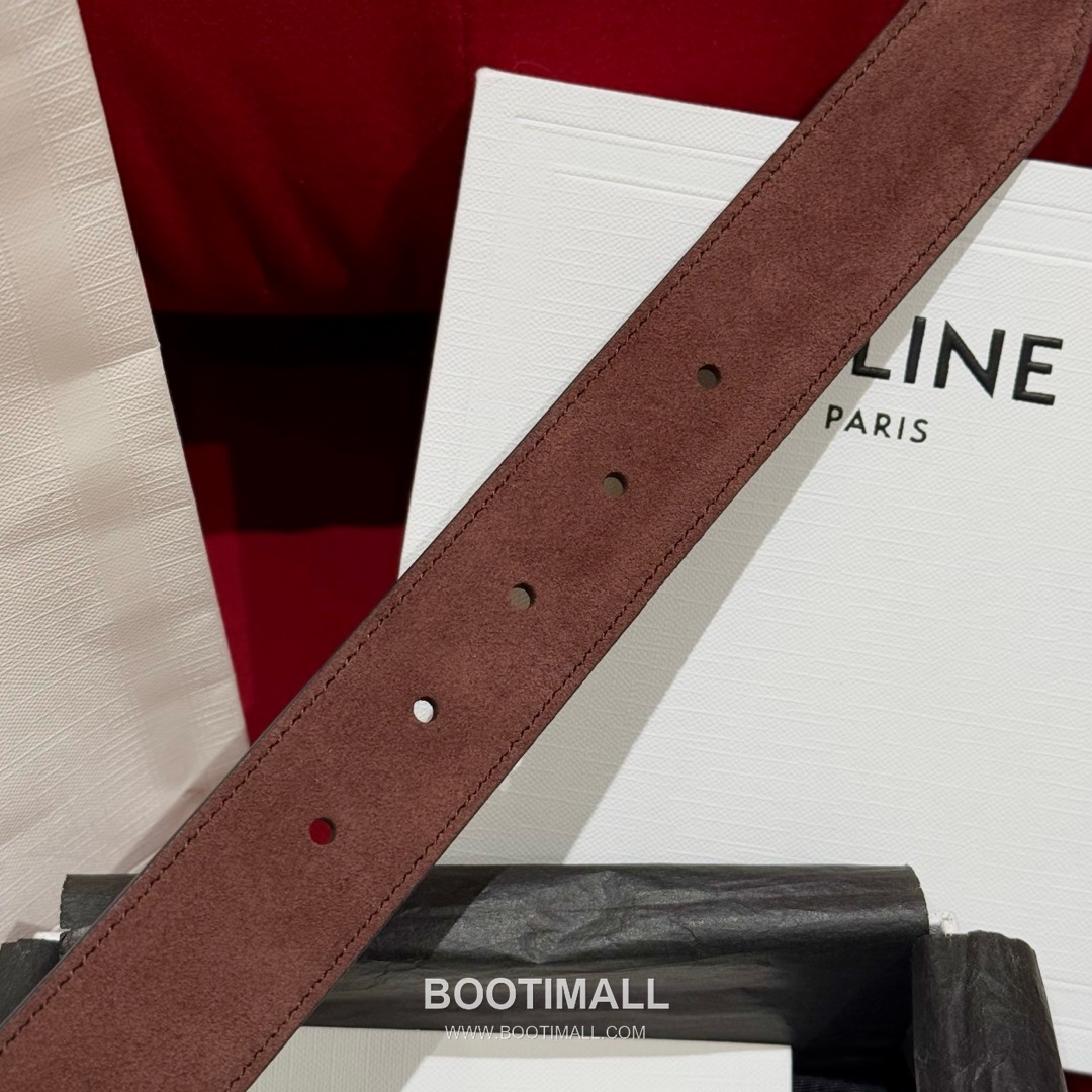 Celine Twin Triomphe Suede Calfskin Leather Belt with Triomphe Buckle Gold-Plated 셀린느 트윈 트리옹프 스웨이드 카프스킨 레더 벨트 트리옹프 버클 황동 베이스 금도금 3.5cm 6