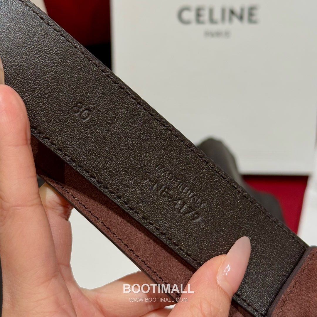 Celine Twin Triomphe Suede Calfskin Leather Belt with Triomphe Buckle Gold-Plated 셀린느 트윈 트리옹프 스웨이드 카프스킨 레더 벨트 트리옹프 버클 황동 베이스 금도금 3.5cm 7