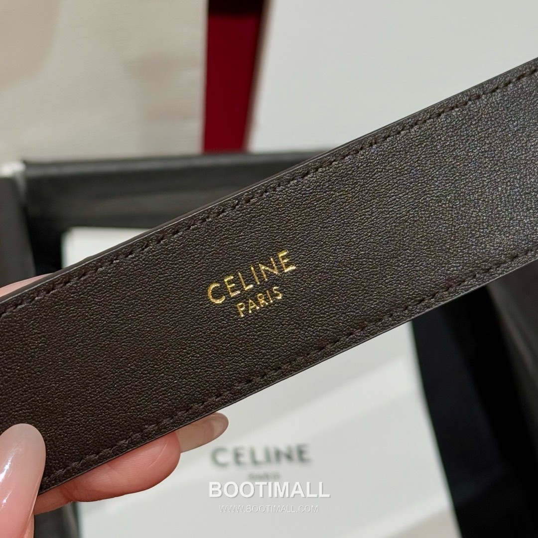 Celine Twin Triomphe Suede Calfskin Leather Belt with Triomphe Buckle Gold-Plated 셀린느 트윈 트리옹프 스웨이드 카프스킨 레더 벨트 트리옹프 버클 황동 베이스 금도금 3.5cm 8