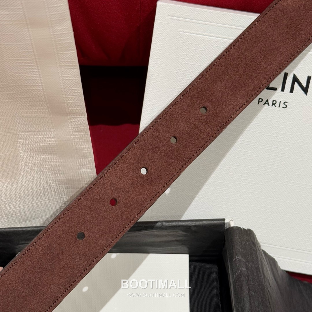 Celine Twin Triomphe Suede Calfskin Leather Belt with Triomphe Buckle Gold-Plated 셀린느 트윈 트리옹프 스웨이드 카프스킨 레더 벨트 트리옹프 버클 황동 베이스 금도금 3.5cm 9