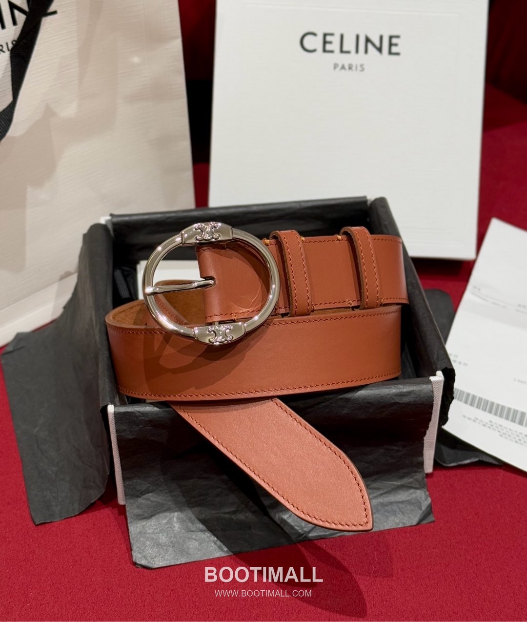 Celine Twin Triomphe Suede Calfskin Leather Belt with Triomphe Buckle Gold-Plated 셀린느 트윈 트리옹프 스웨이드 카프스킨 레더 벨트 트리옹프 버클 황동 베이스 금도금 3.5cm 1