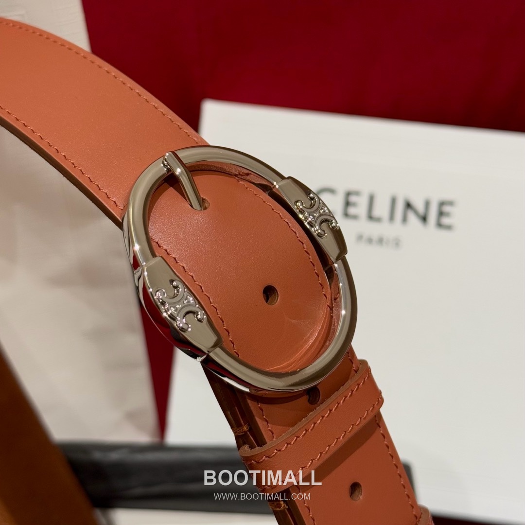 Celine Twin Triomphe Suede Calfskin Leather Belt with Triomphe Buckle Gold-Plated 셀린느 트윈 트리옹프 스웨이드 카프스킨 레더 벨트 트리옹프 버클 황동 베이스 금도금 3.5cm 4
